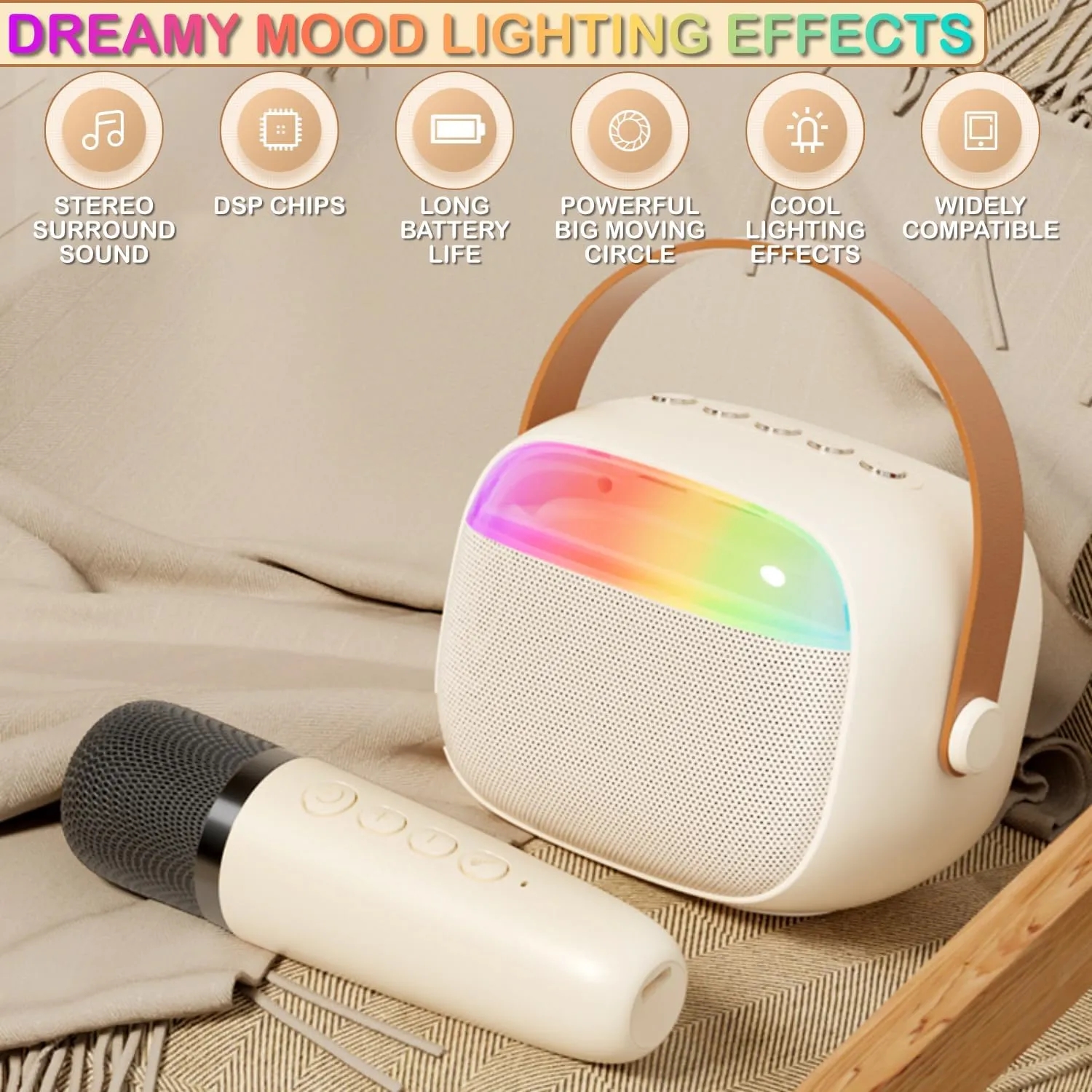 Portable Karaoke Bluetooth Speaker With Microphones 6