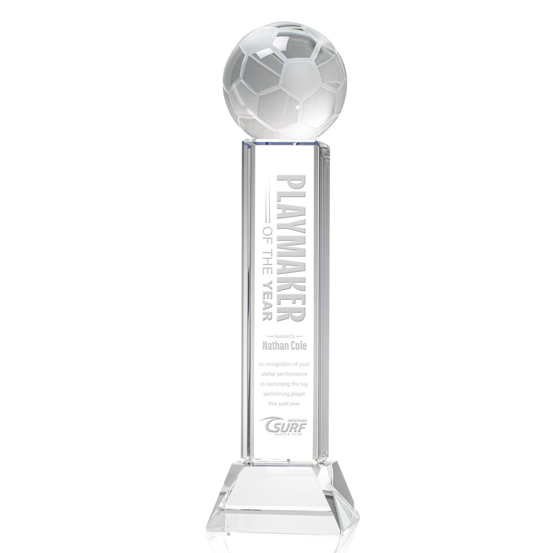 Soccer Ball Award on Stowe Base - Clear 3
