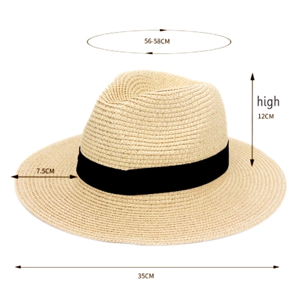 Straw Panama Hat with Ribbon Trim 3