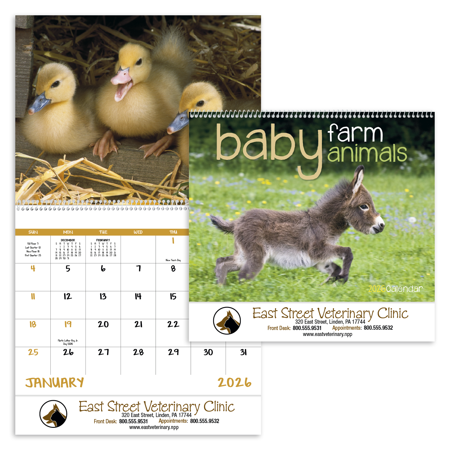 Good Value™ Baby Farm Animals - Spiral Calendar 2