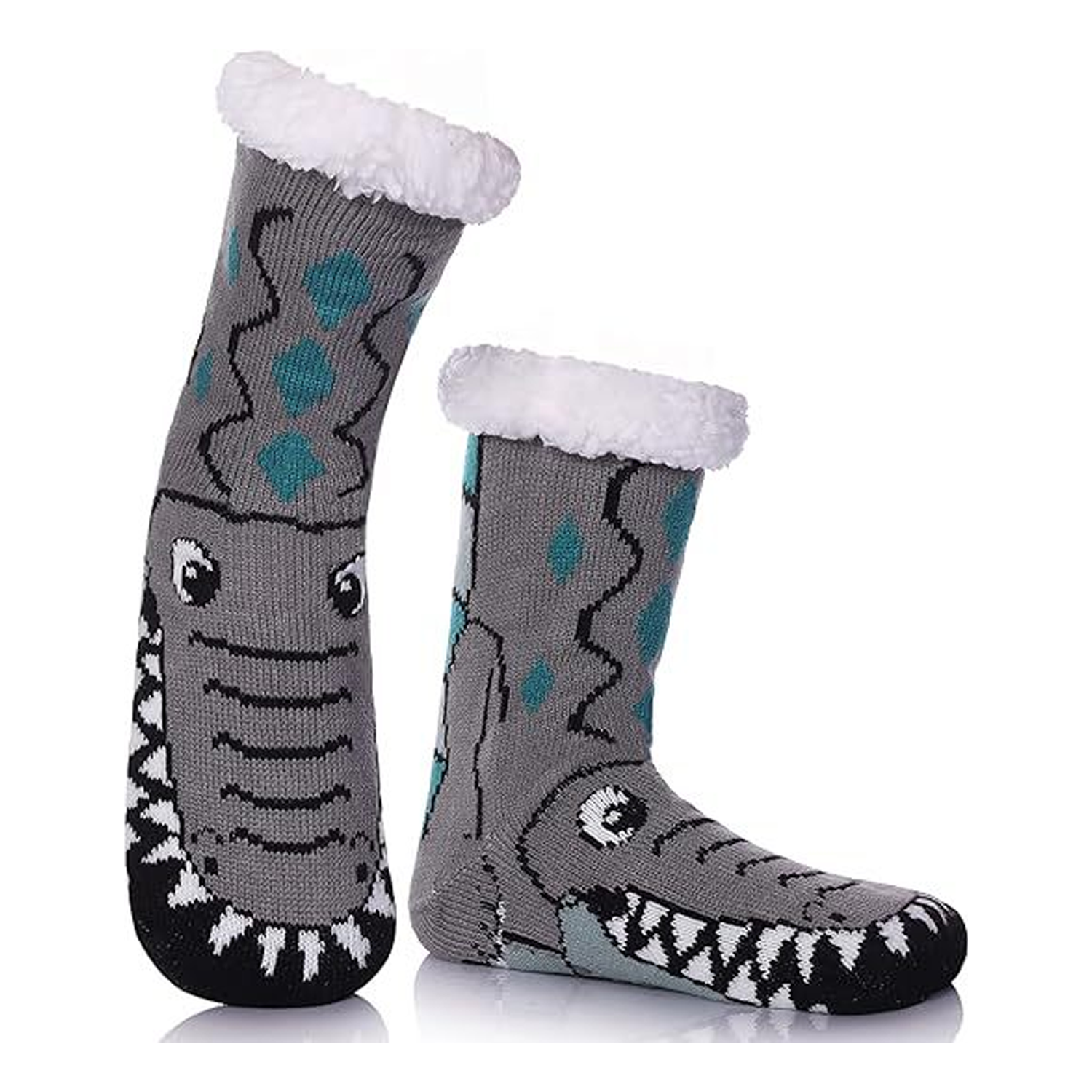 Customizable Embroidered Plush Floor Socks for Home Use 3