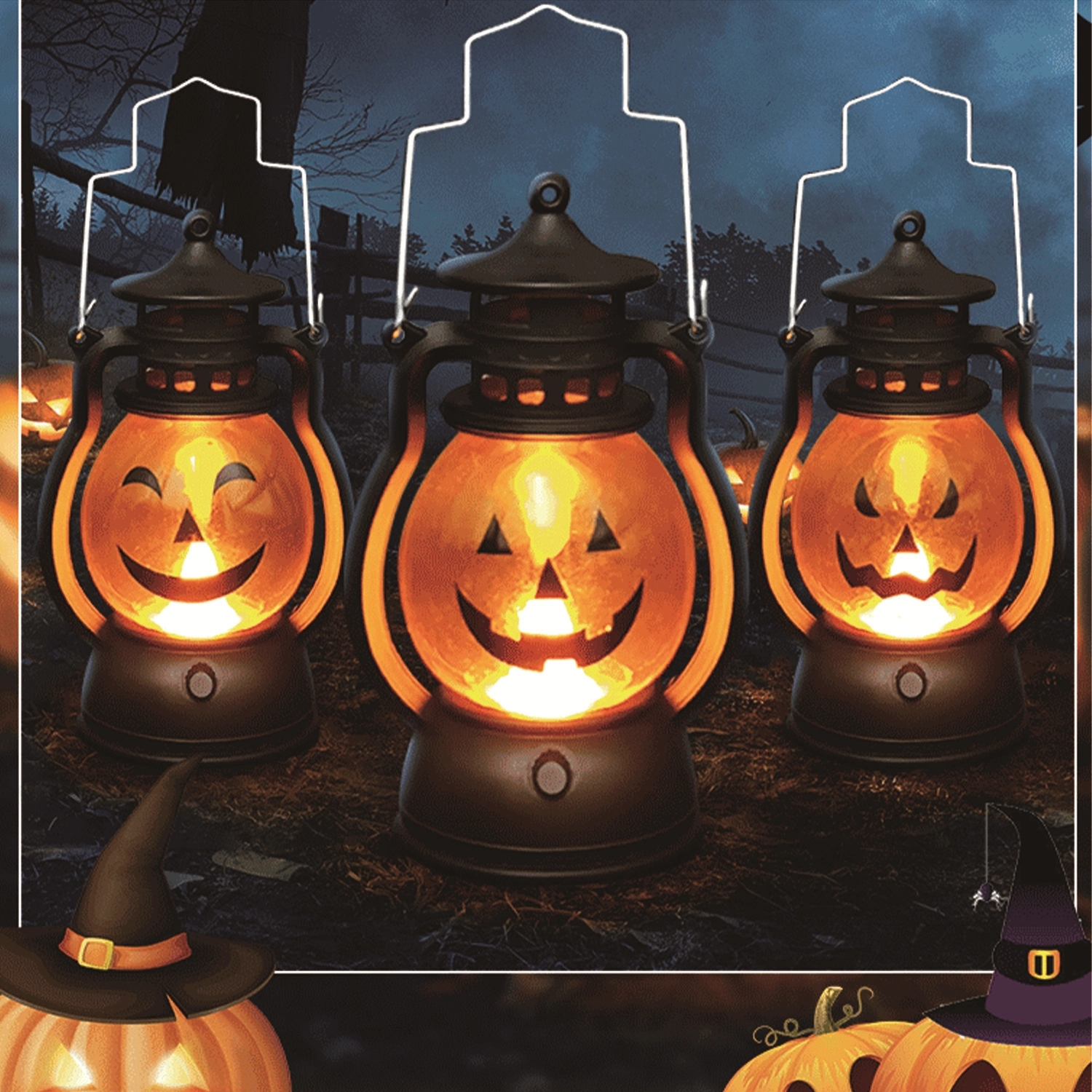 Halloween Led Vintage Pumpkin Lantern 2