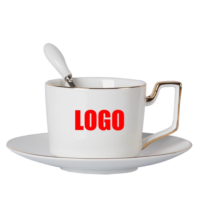 Custom Porcelain Coffee Cups with Gold Trim 5