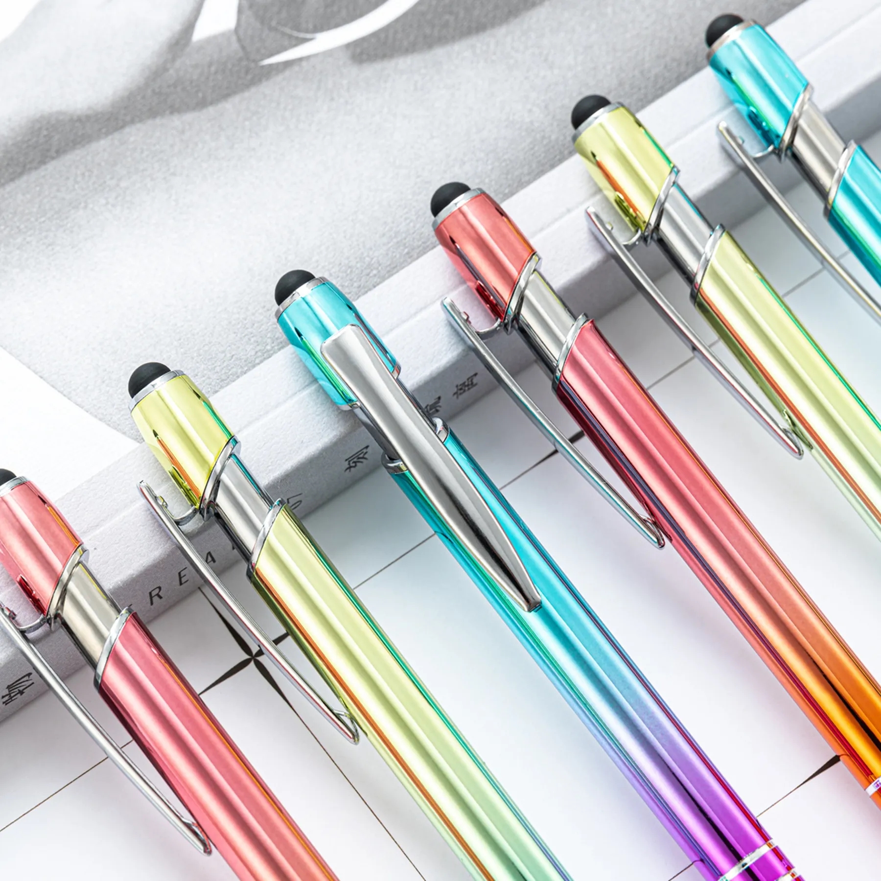 2 in 1 Gradient Metal Stylus Ballpoint Pen 5