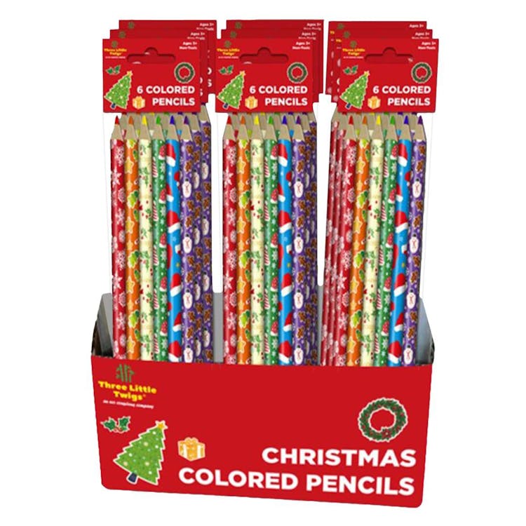 Colored Pencils - Christmas Foil Wrapped 6 Colors 1
