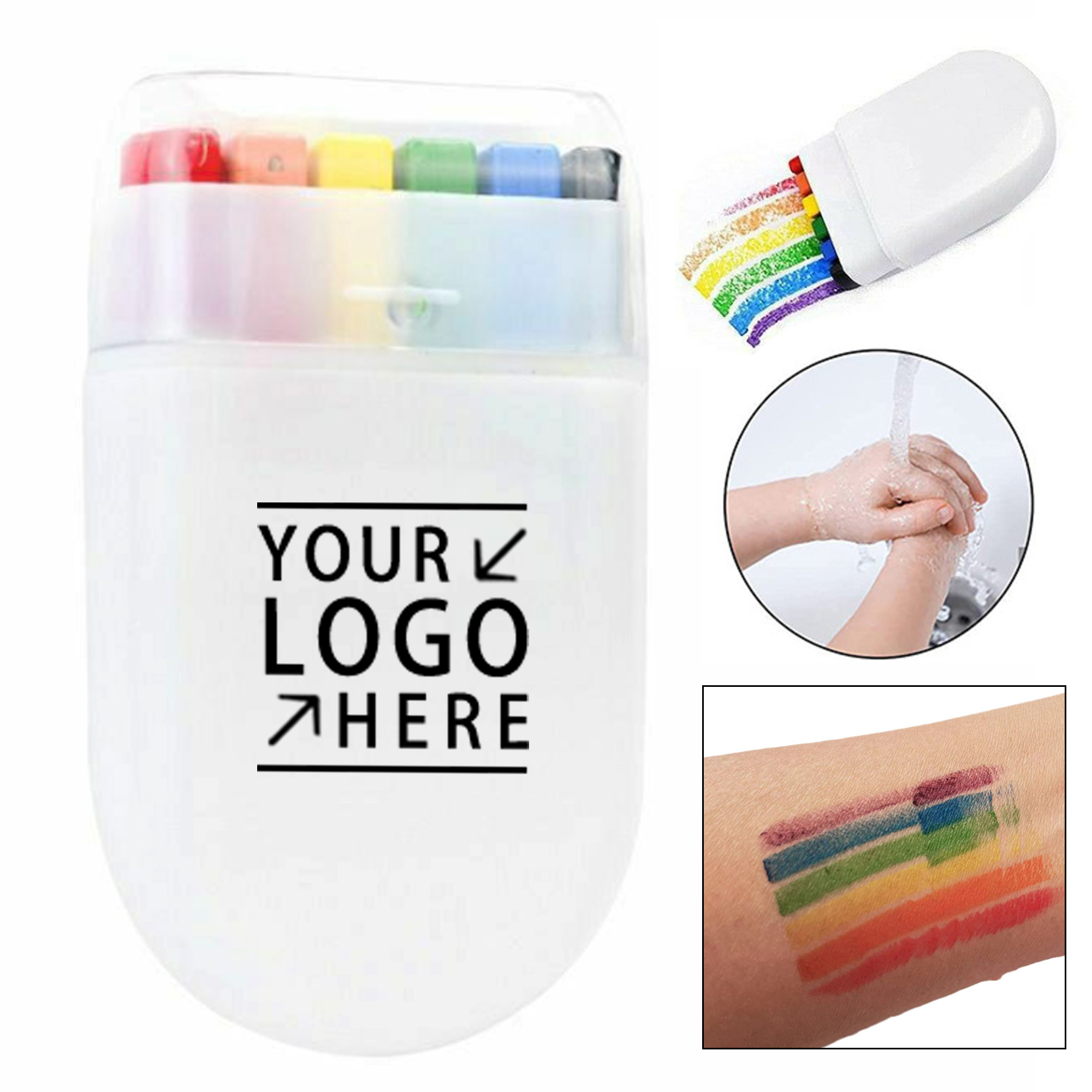Rainbow Non-Toxic Face Body Paint Crayon 1