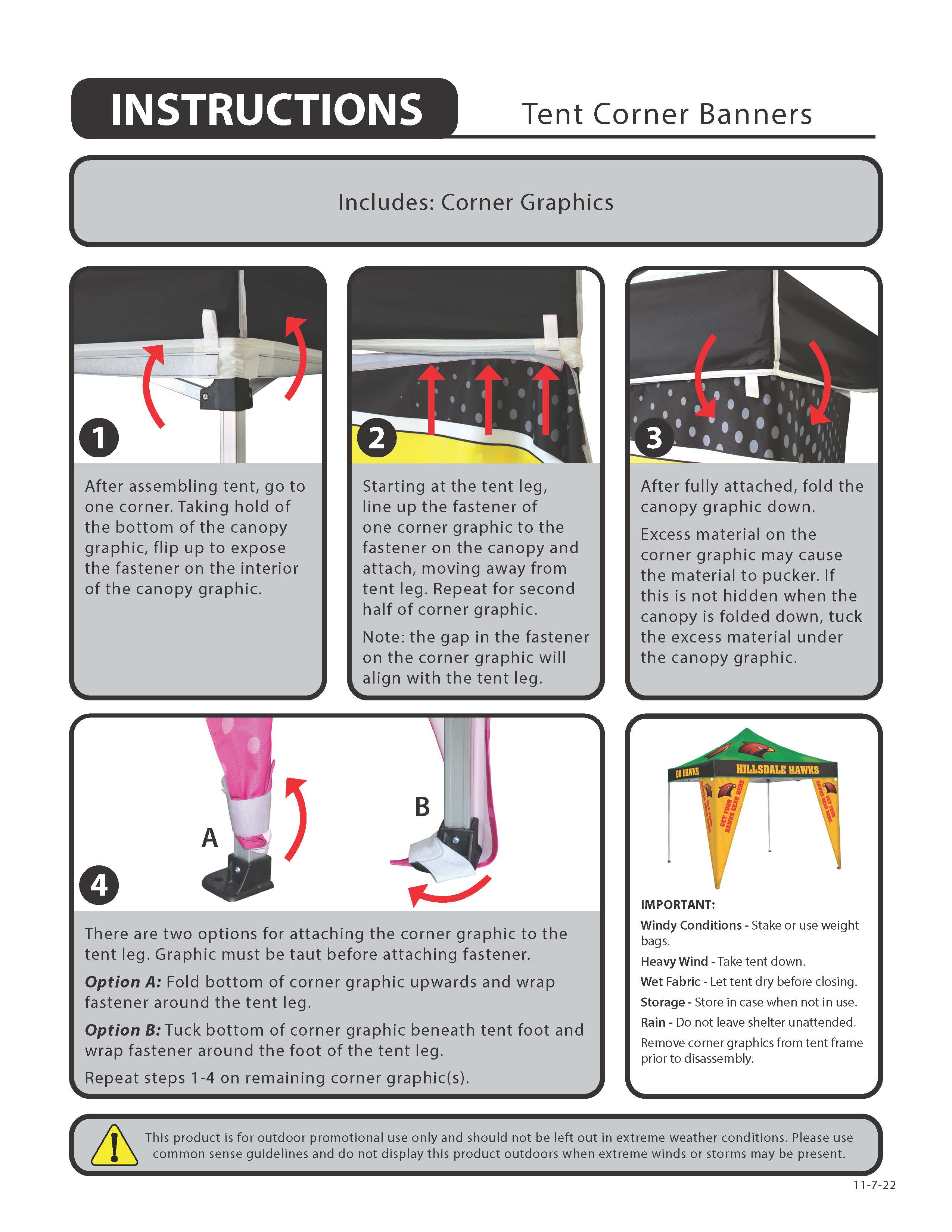 10' Premium Tent Corner Banner Set 18