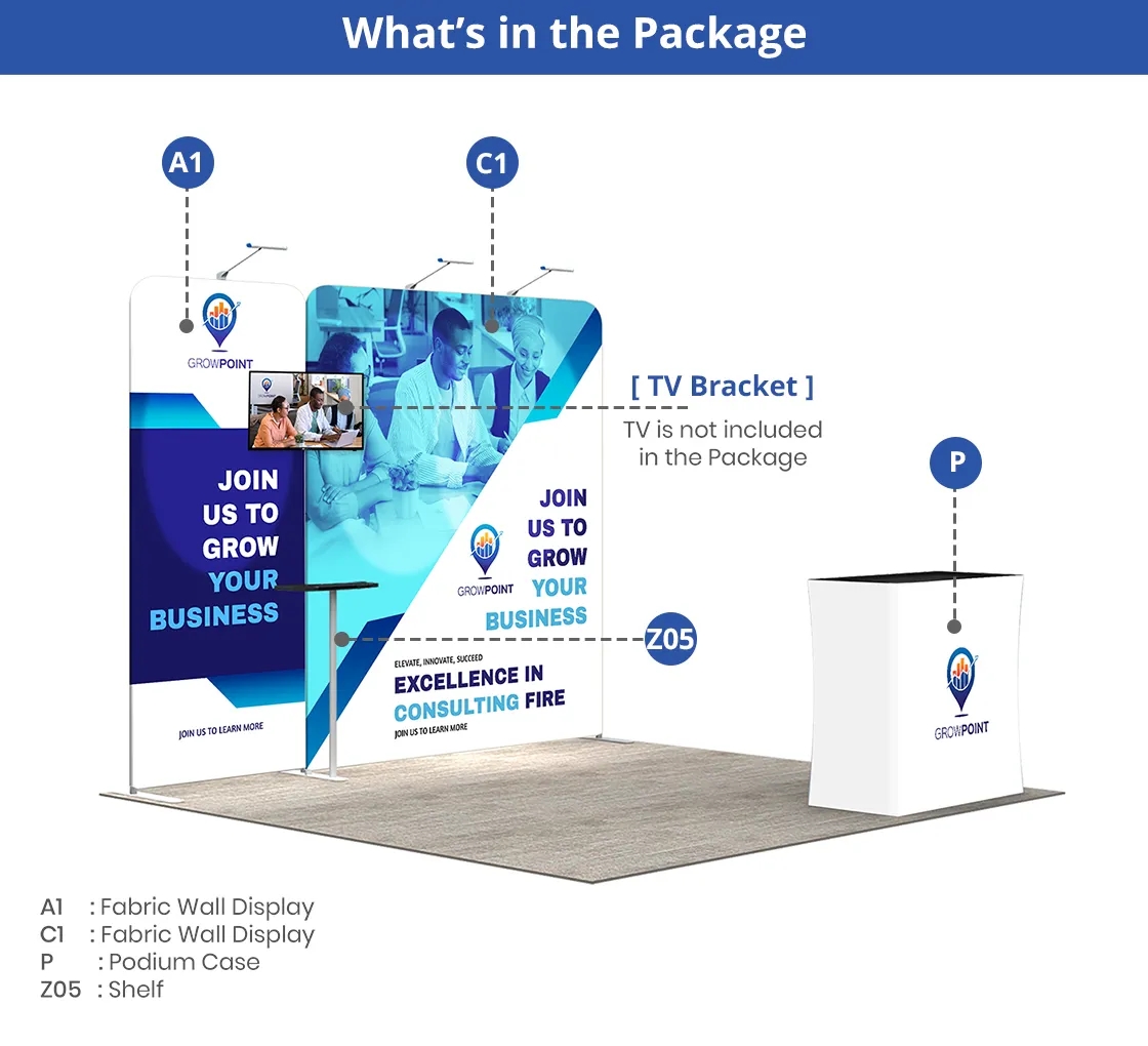 10ft Inline Trade Show Booth - Modular Display 1