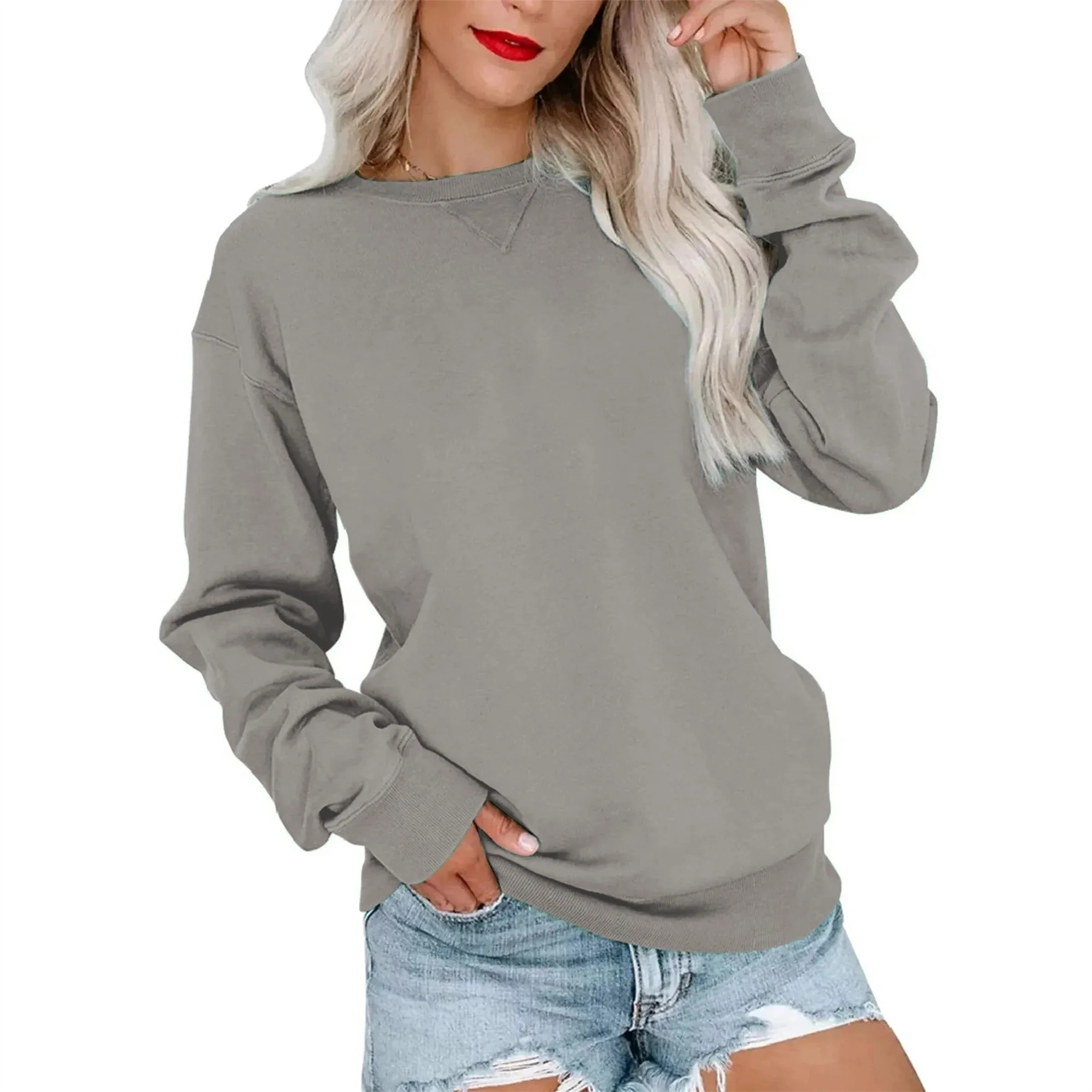 Casual Long SleeveSweatshirt for Women, custom hoodie or sweatshirt with logo imprint 3