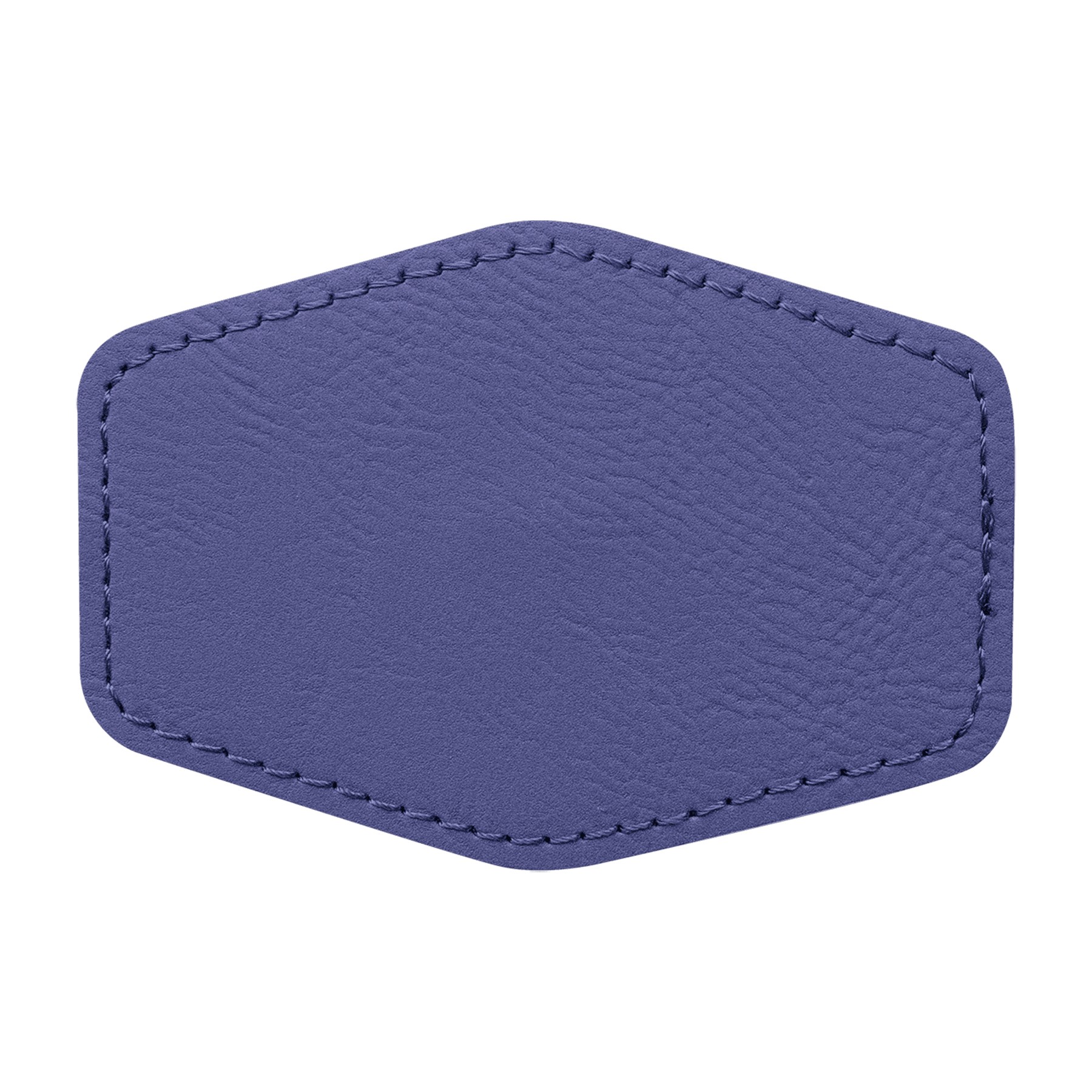 3" x 2" Purple Leatherette Hexagon Patch with Adhesive 1