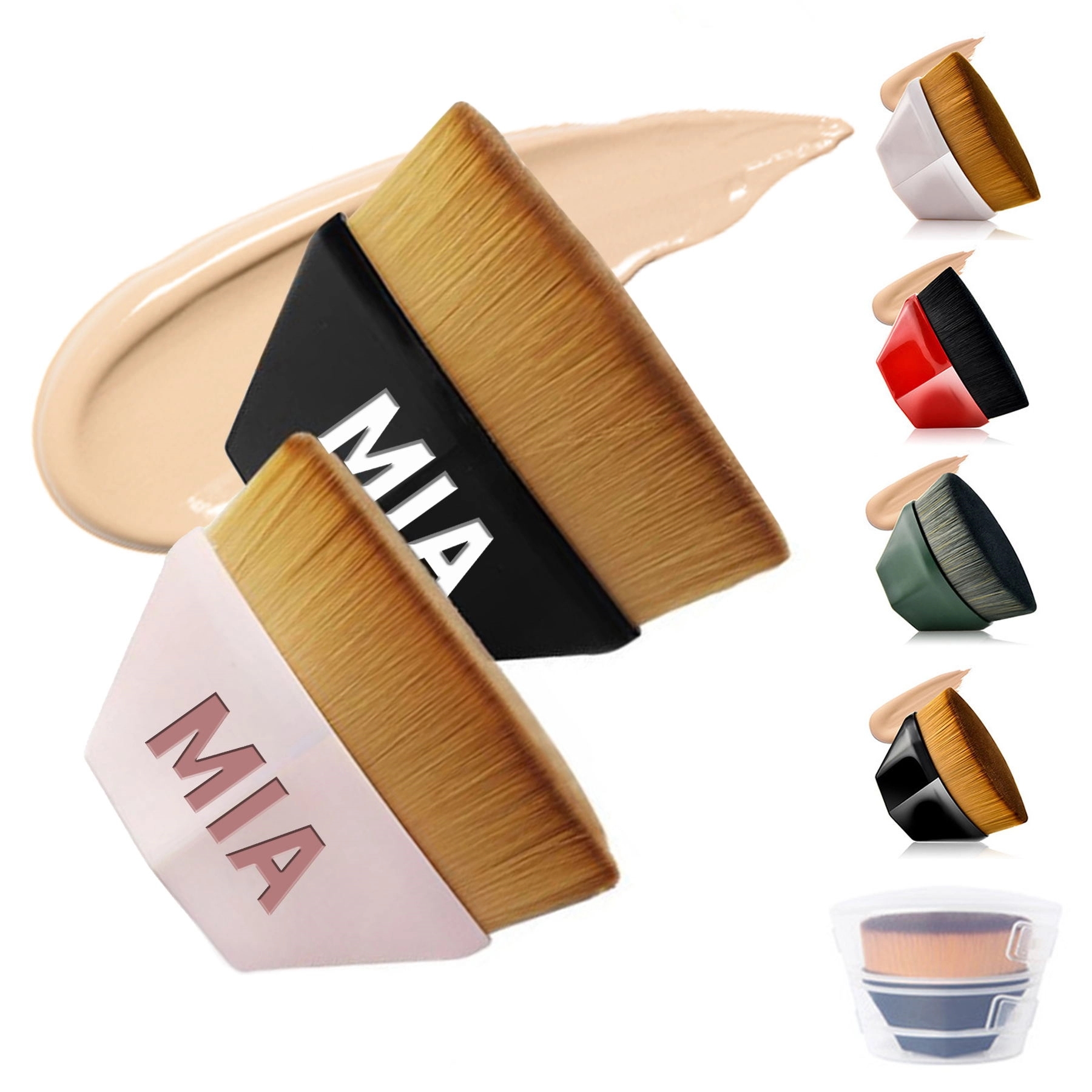 Hexagonal Foundation Powder Mix Liquid Immaculate Plum Brush 1
