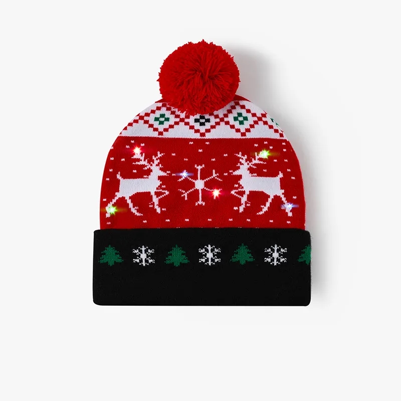 LED Christmas Glowing Decoration Knitted Hat 2