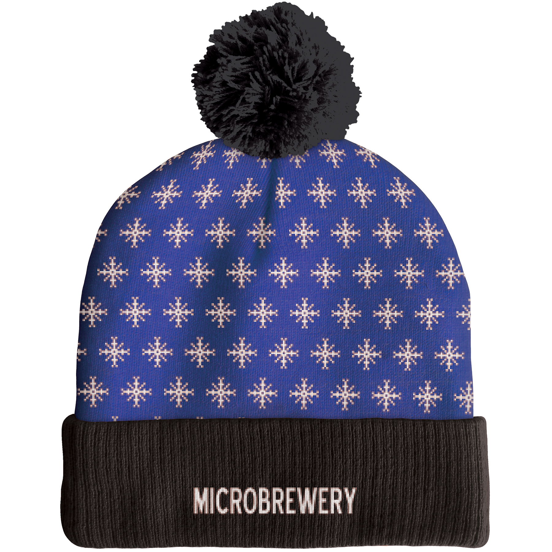 Knit Beanie with Pom and Cuff (No Logo) 16
