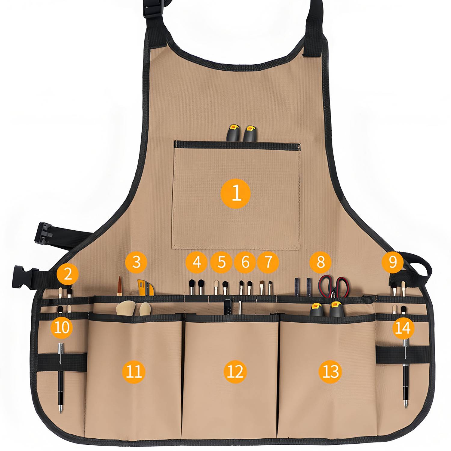 Multi-Pocket Canvas Tool Apron for Household Repair 4