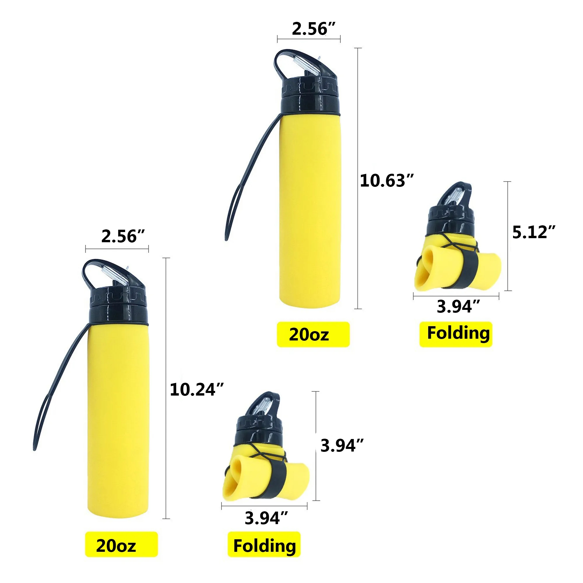 Collapsible Travel Water Bottle 20oz 6