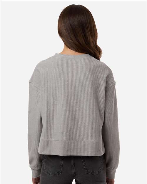 Women's Ribbed Knit Cropped Boxy Crew - BW5102 5