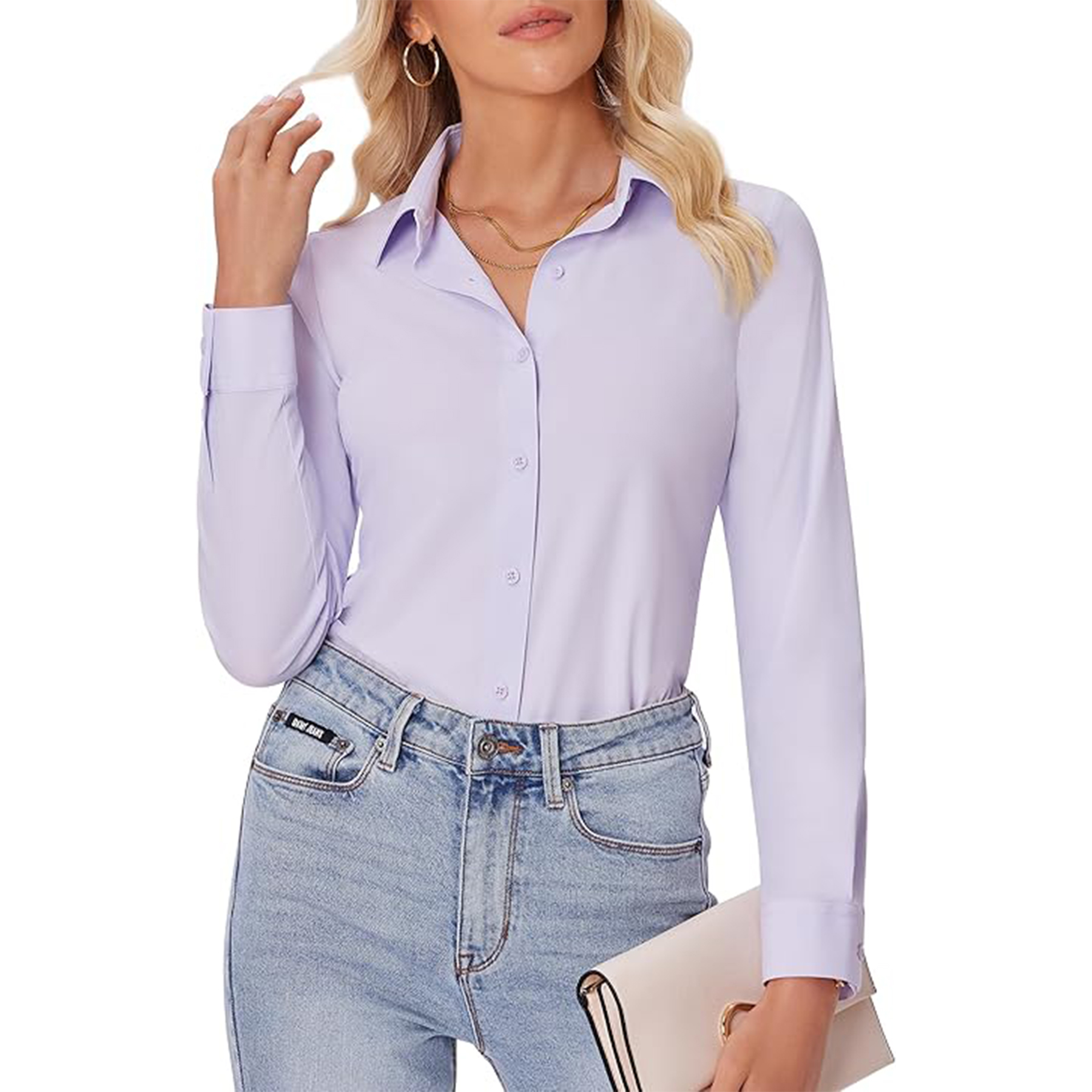 Women Long Sleeve Button Down Shirt 7