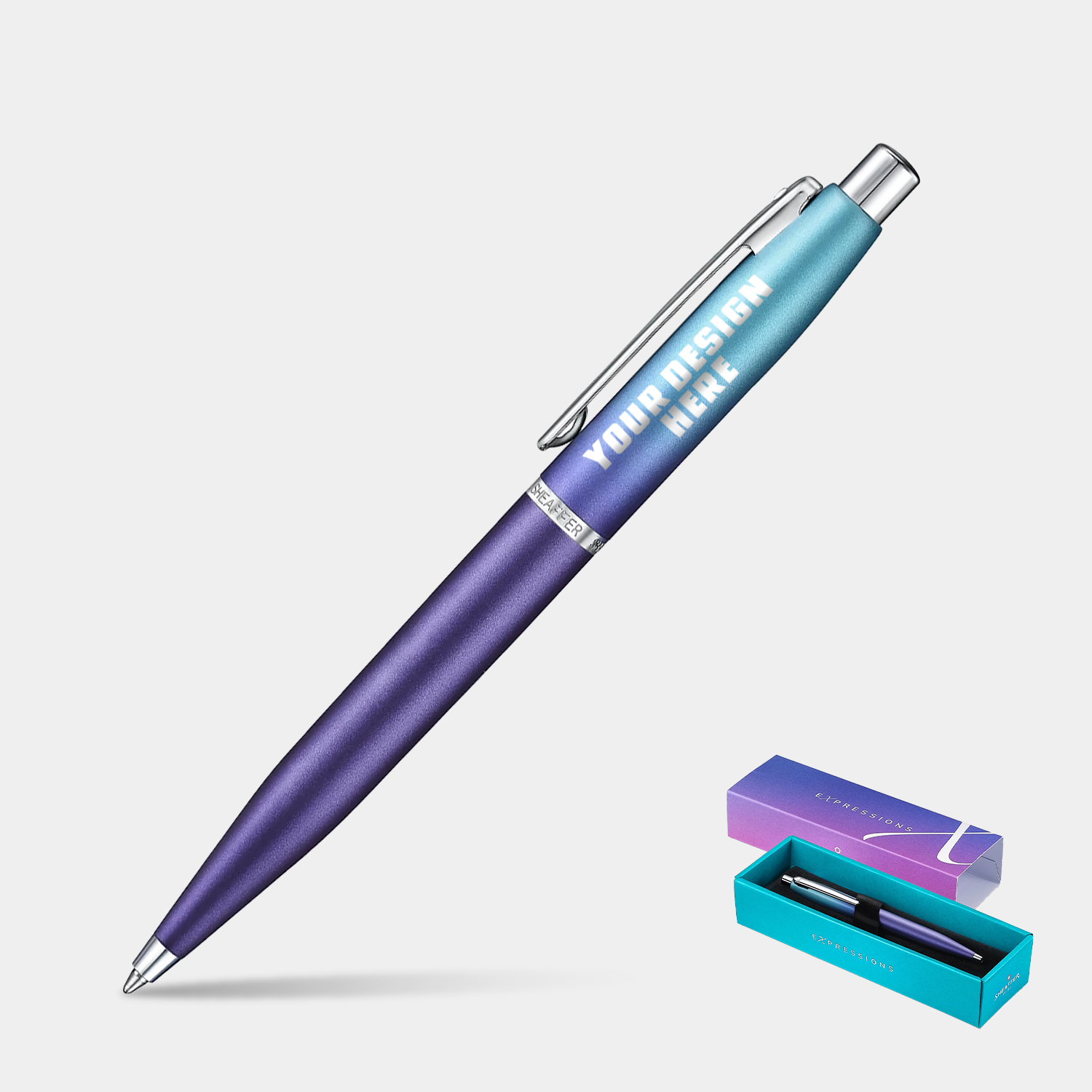 SHEAFFER® VFM 9430 Expressions Blue and Purple Pearlised Gradient Ballpoint Pen w/ Gift Box 2