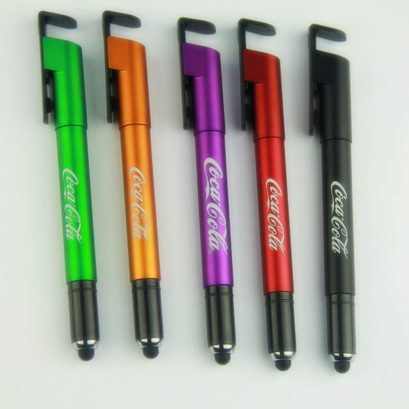 3-in-1 Light Up Logo Stylus Pen with Phone Holder 1