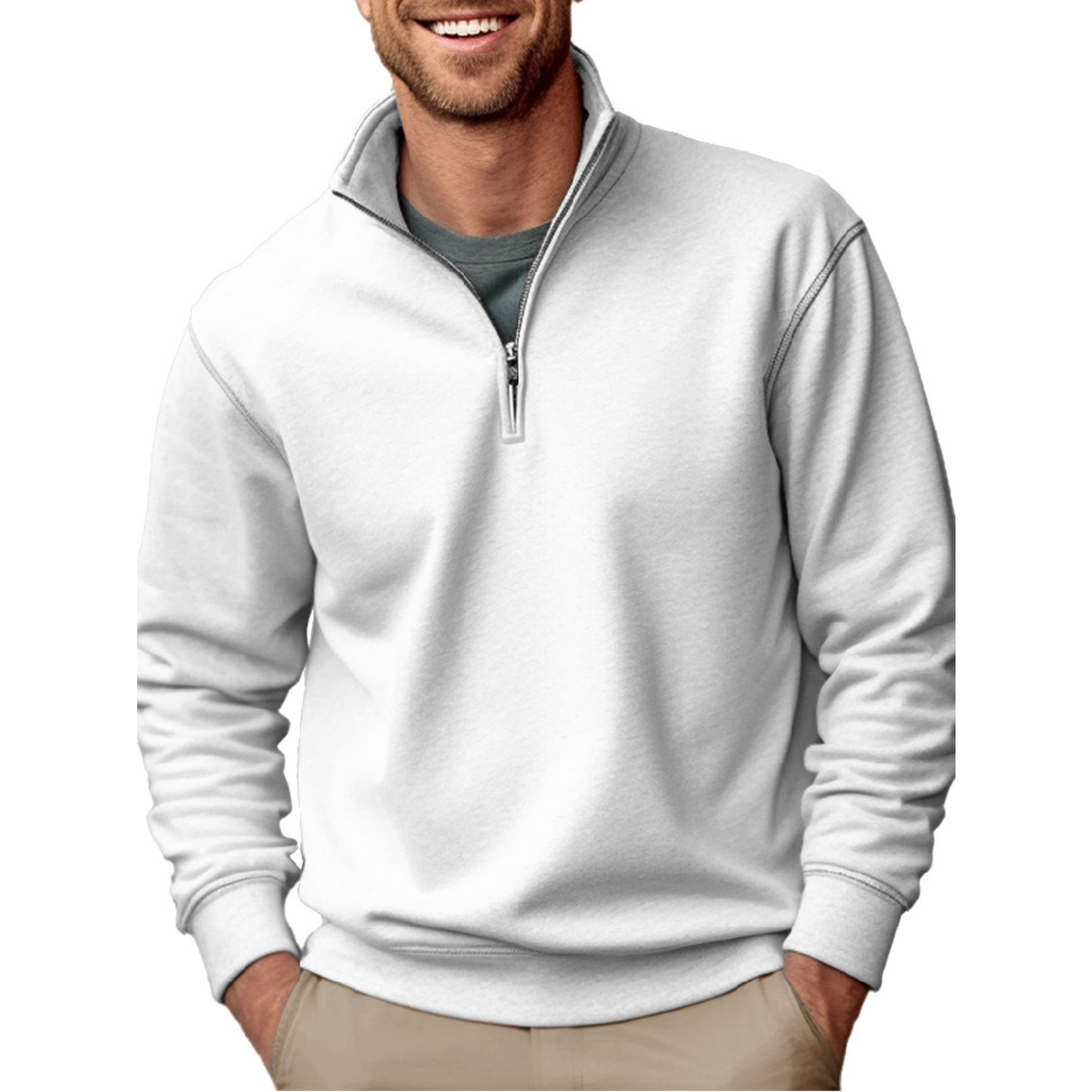 Men's Fashion Quarter Zip Pullover, custom hoodie or sweatshirt with logo imprint 10