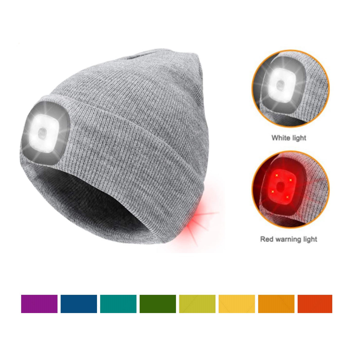 Front and Rear LED Light Knitted Beanie 3
