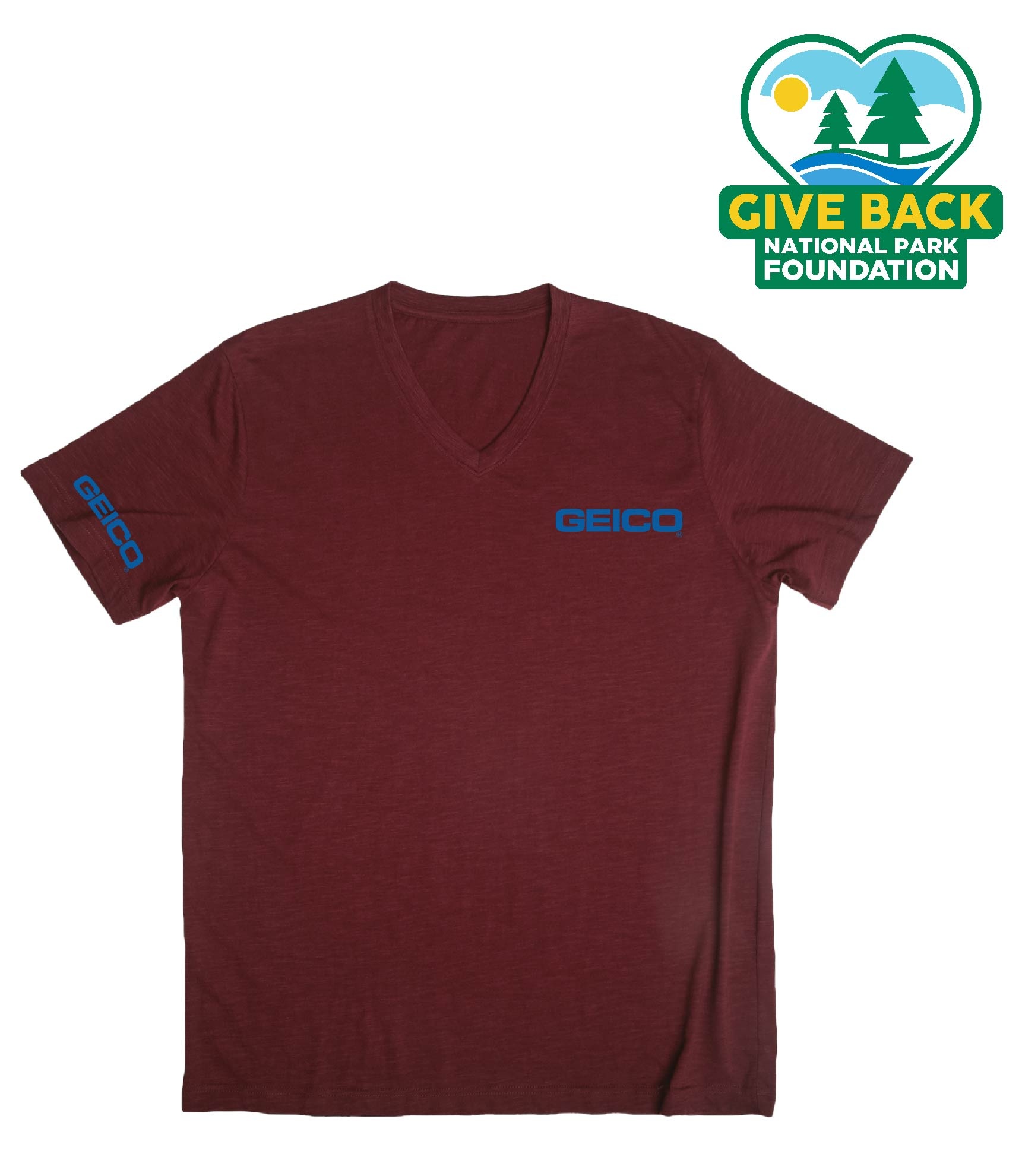 ACE Men's Slub V-Neck T-Shirt S/S Crew Neck 2