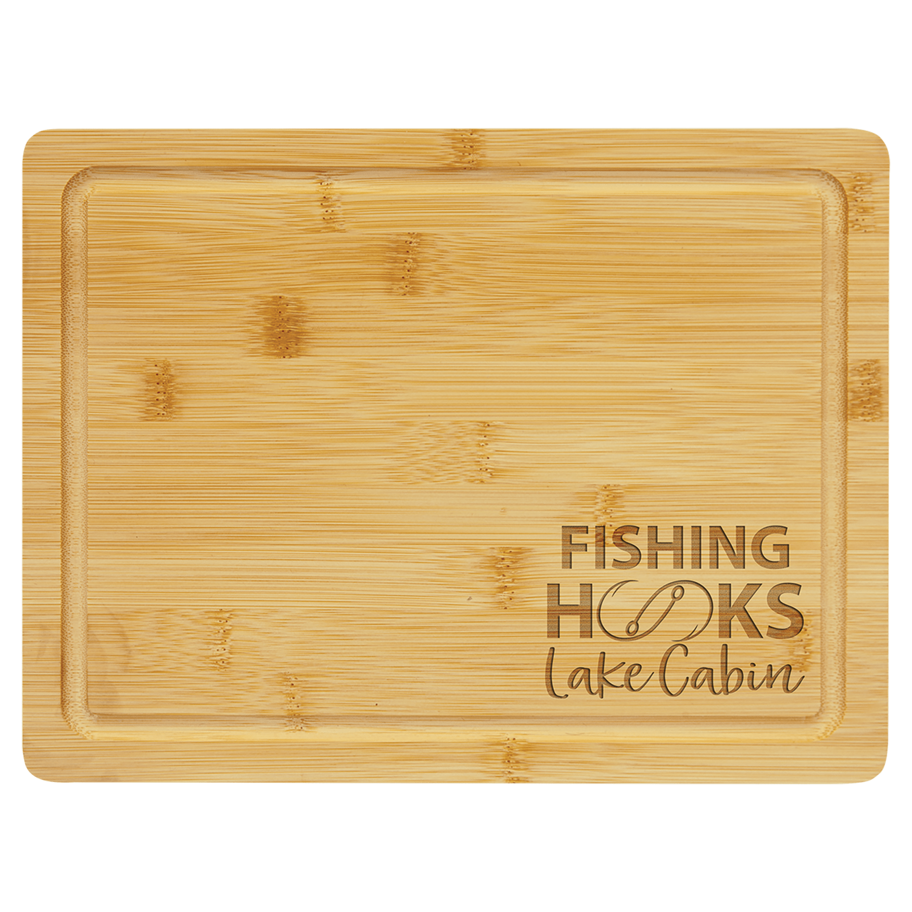 11 1/2" x 8 3/4" Bamboo Cutting Board with Drip Ring 2