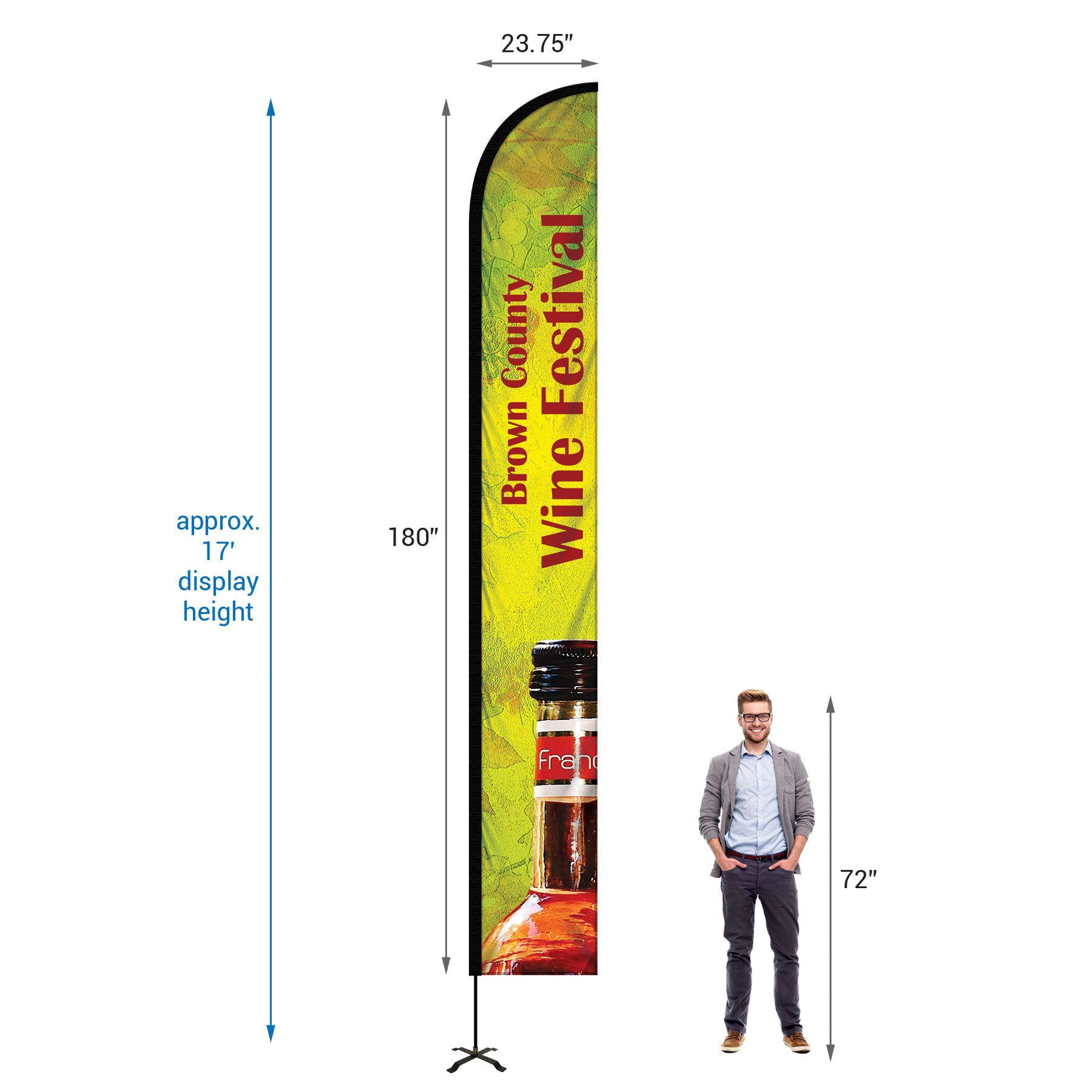 15' Portable Double Sided Half Drop Kit w/ Cross Base 19