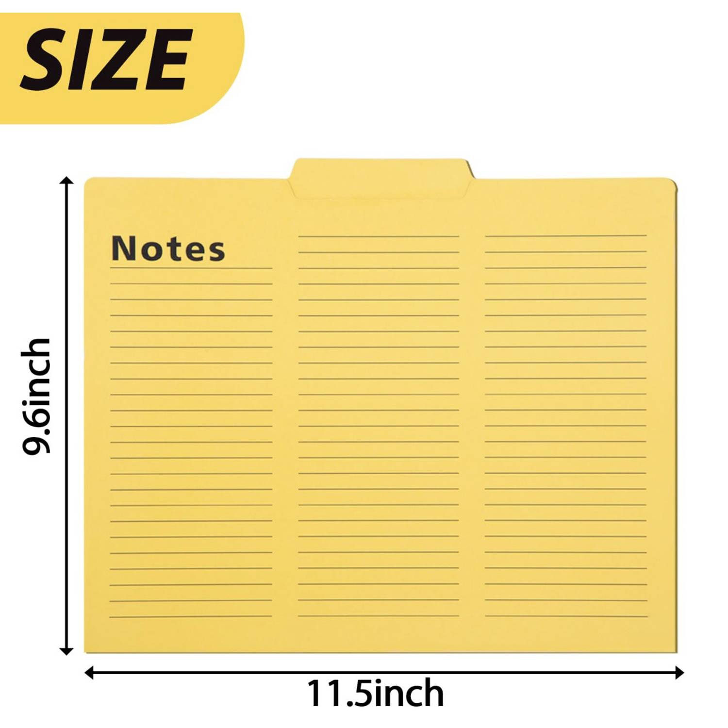 16-Pack Notes Tabbed Lined File Folders 7