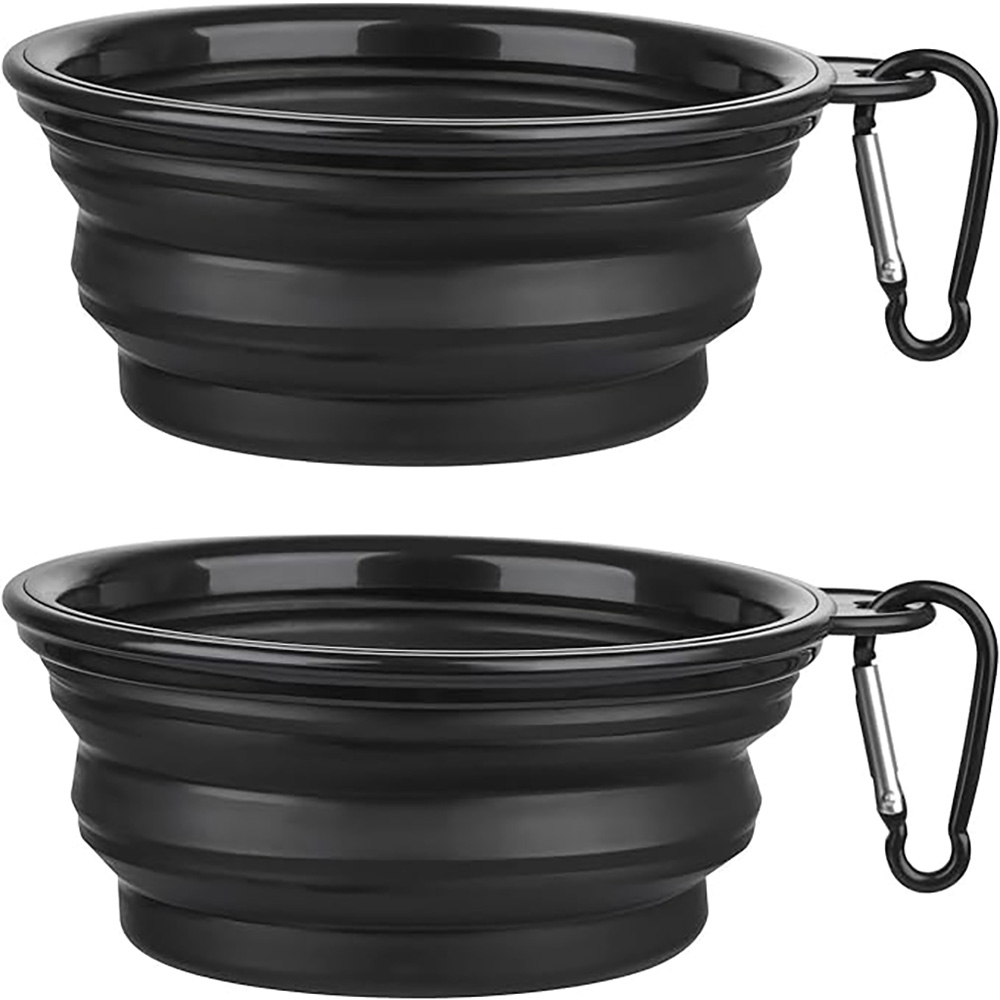Black collapsible dog bowls 1