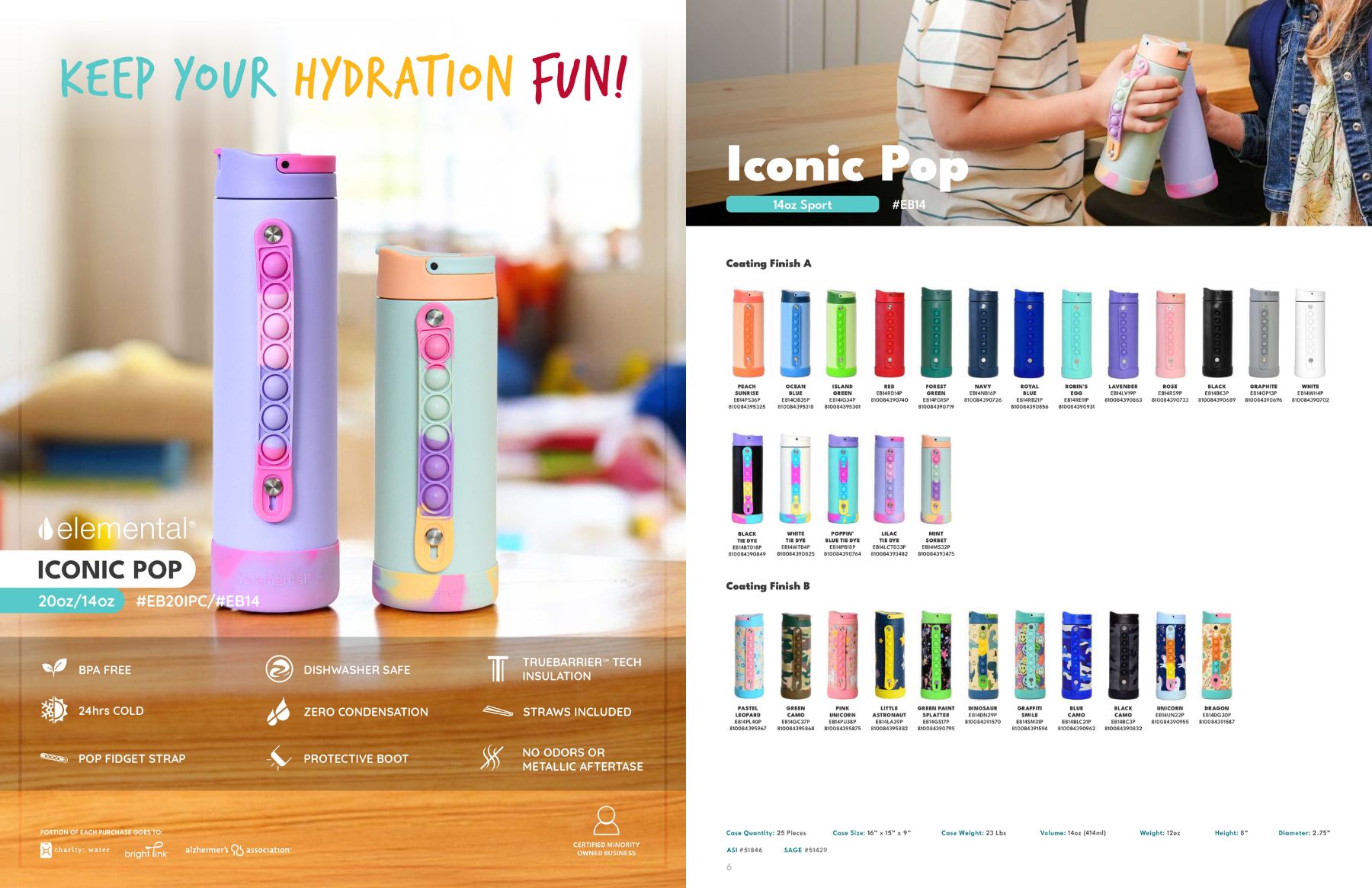 Elemental® Iconic Pop Fidget 14oz Stainless Steel Water Bottle - Vacuum Insulated 2