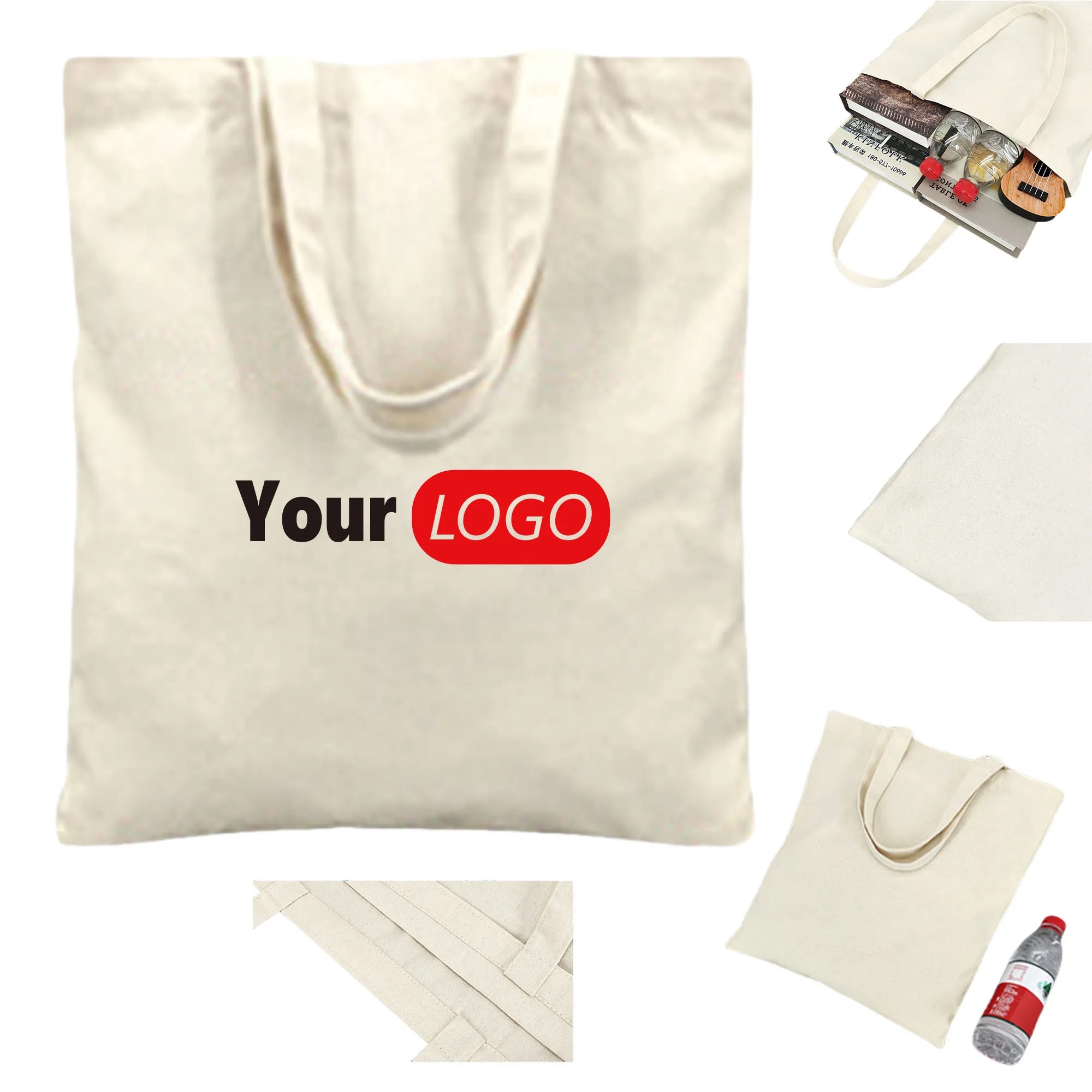 Reusable Canvas Grocery  Tote Bags, custom tote bag with logo imprint 6