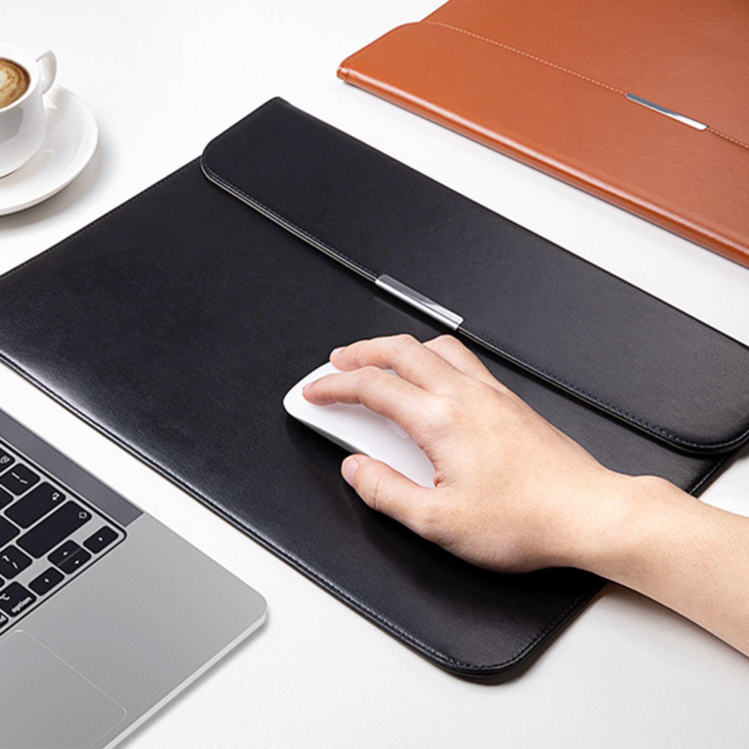 Waterproof PU Leather Laptop Sleeve with Magnetic Closure 3