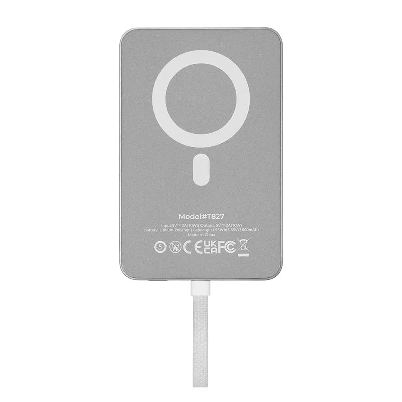 Ultra Thin Metal Magnetic Power Bank 3000mAh 3