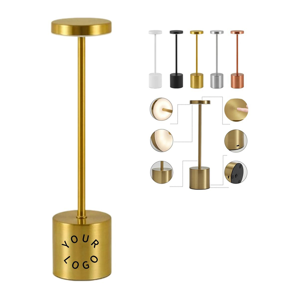 Slim Metal Lamp with Rechargeable Battery and LEDs 6