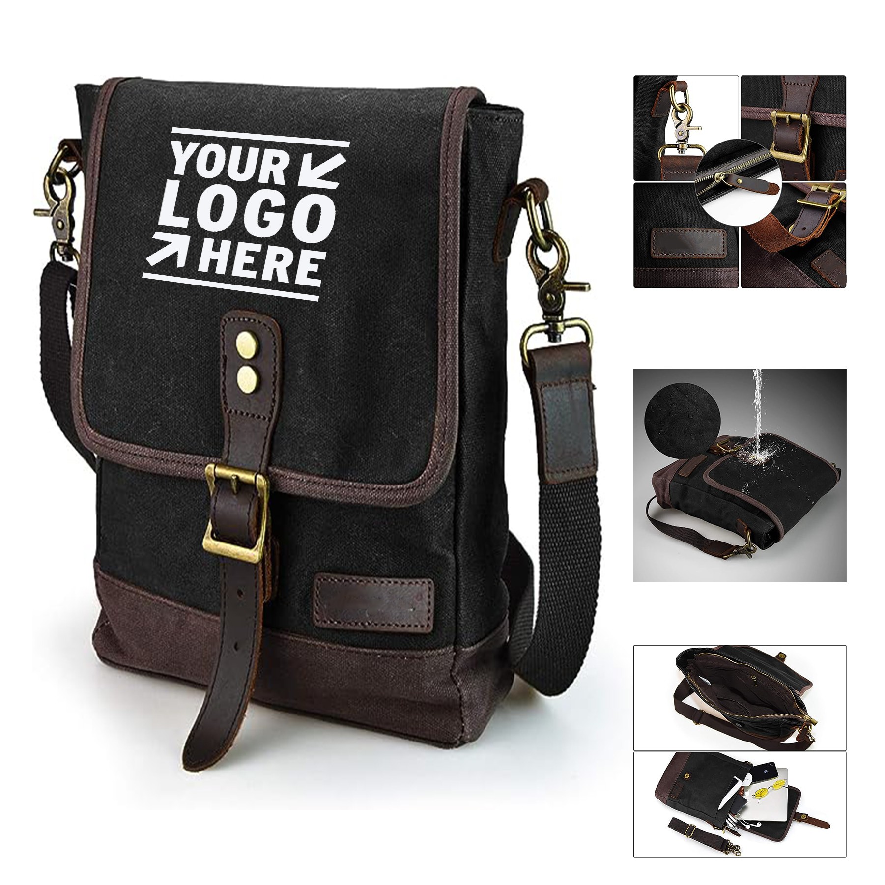 Men Women Canvas Purse Crossbody Shoulder Messenger Bag Casual Sling Pack 2