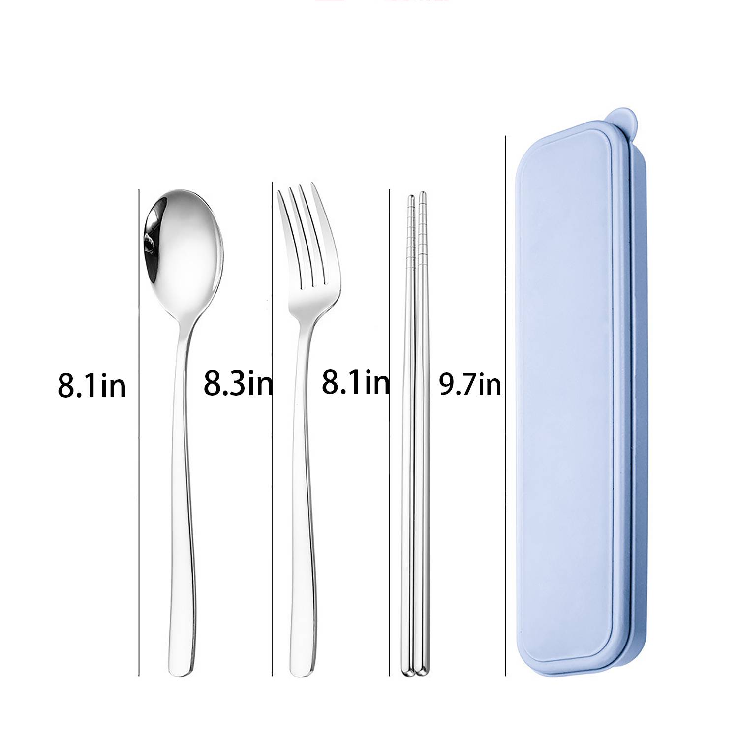 Stainless Steel Chopsticks Spoon Fork Cutlery Set w/ Box 4