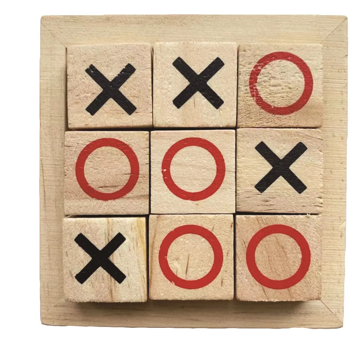 Wooden Tic Tac Toe Game Classic Board Family Night 3