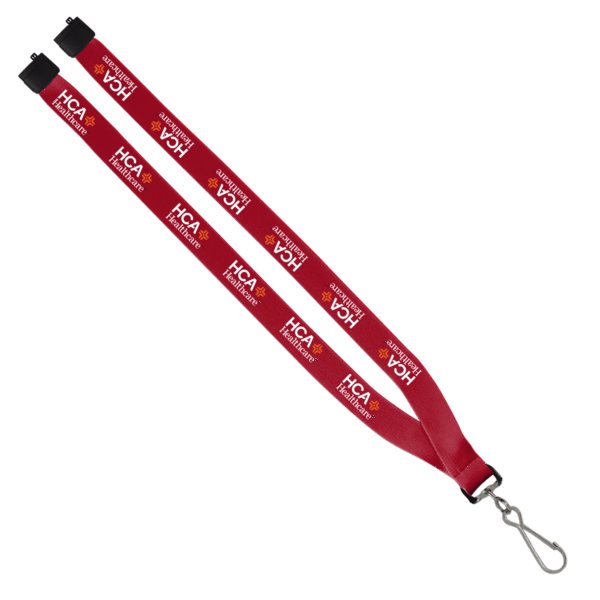 3/4" Polyester Lanyard with Sewn Silver Metal Split-Ring 137