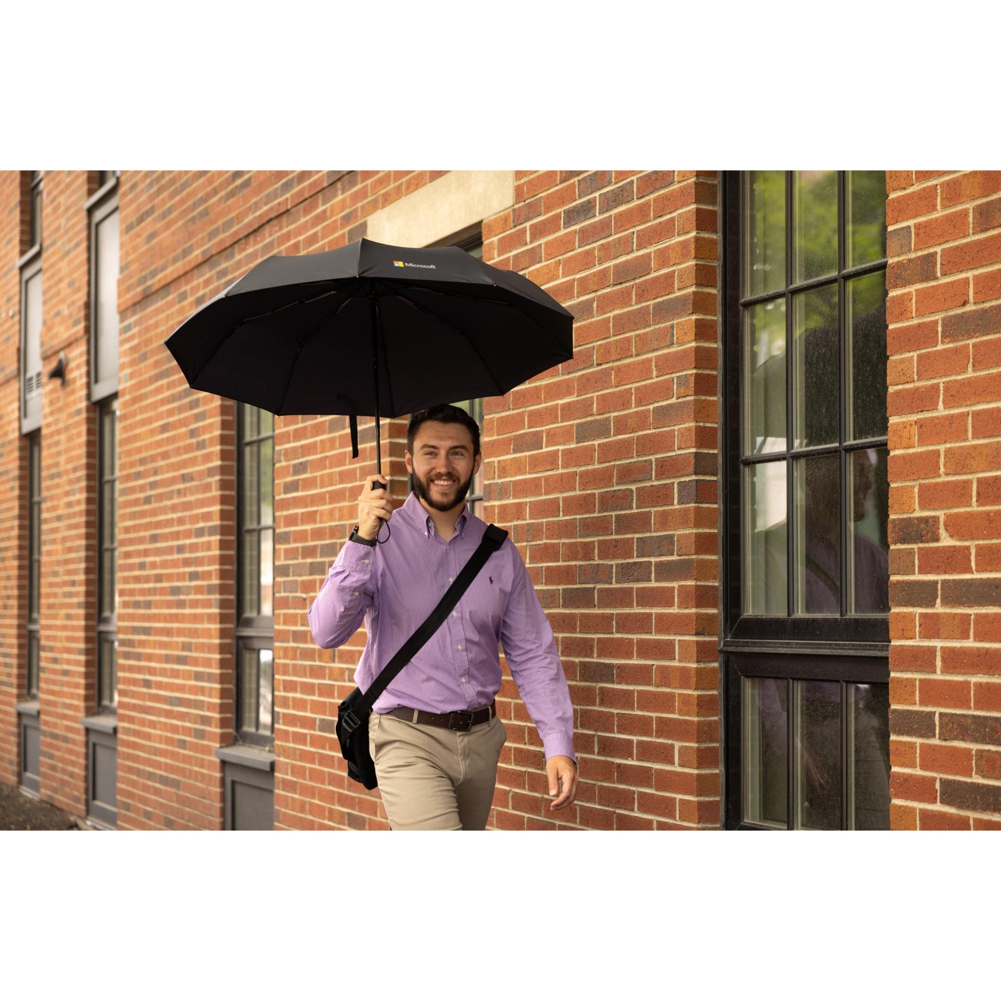 Elements 46" Recycled rPET Auto Open/Close Folding Umbrella 1