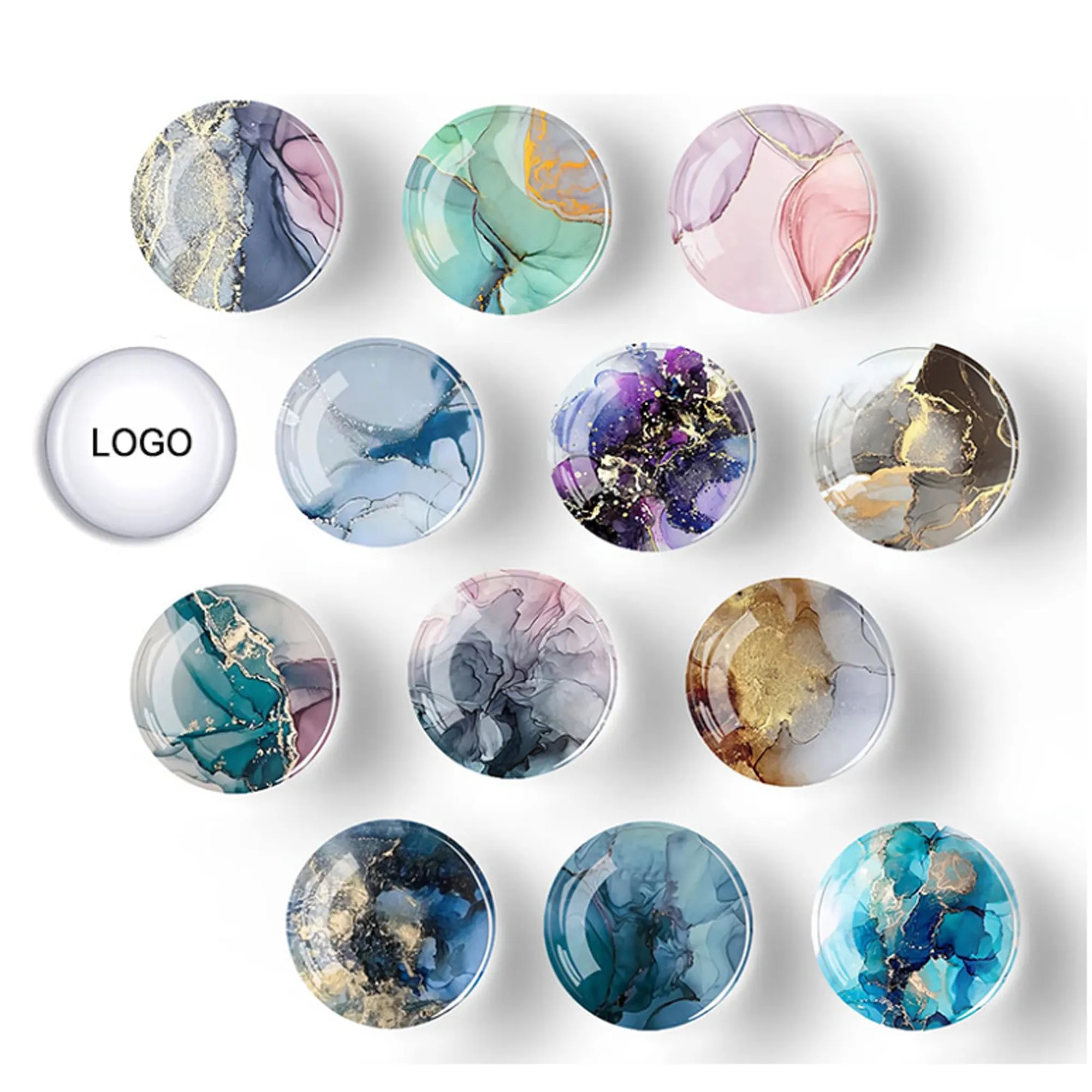 2" Custom Crystal Glass Round Refrigerator Magnets 3