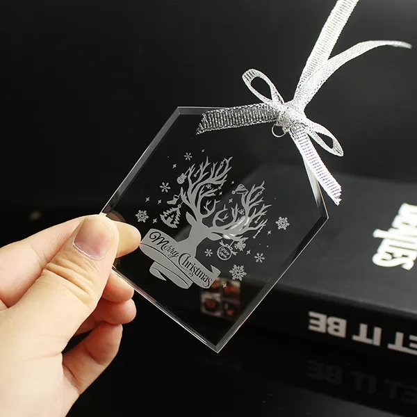 Beveled House Shaped crystal Ornament 4
