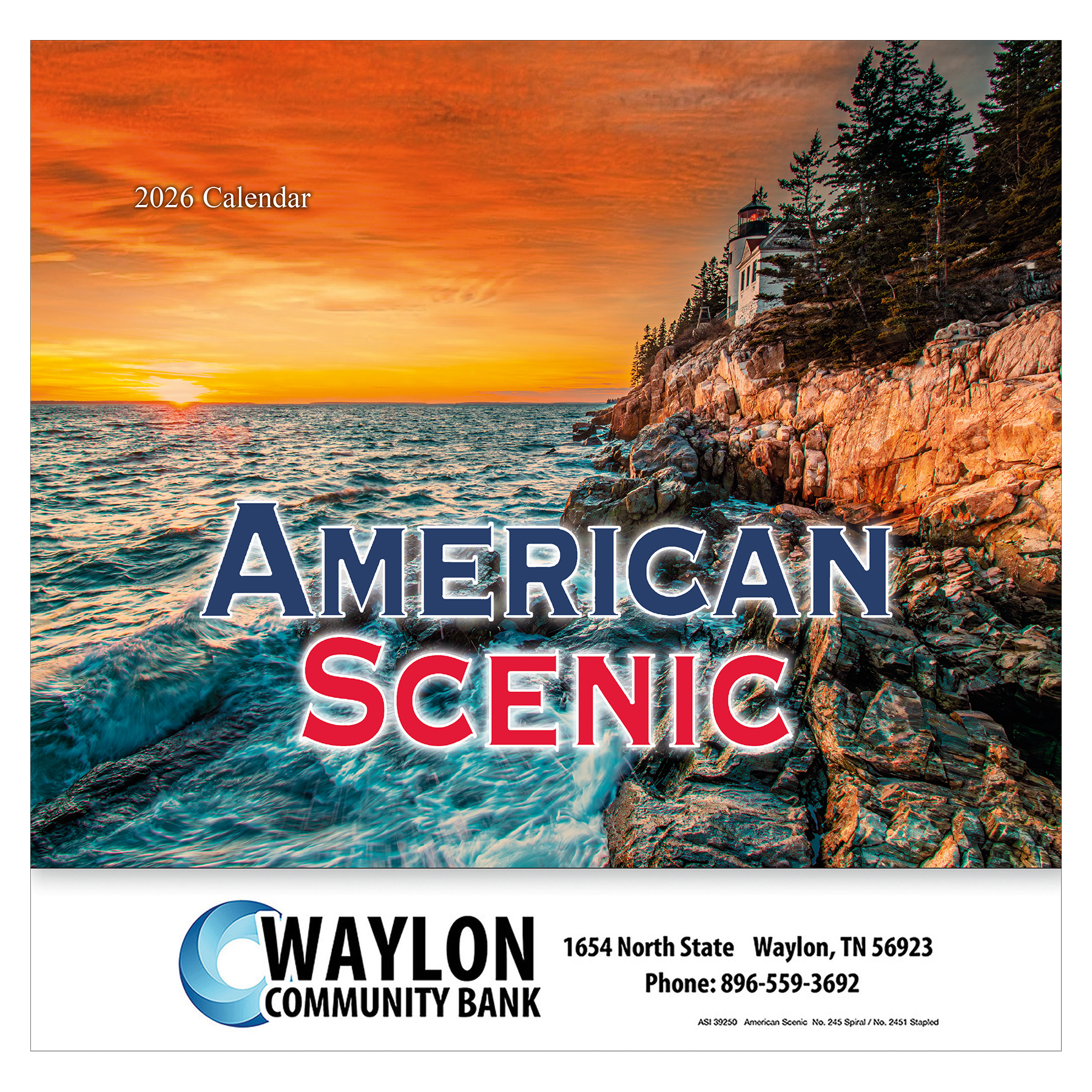 American Scenic Wall Calendar: 2027 Stapled 2