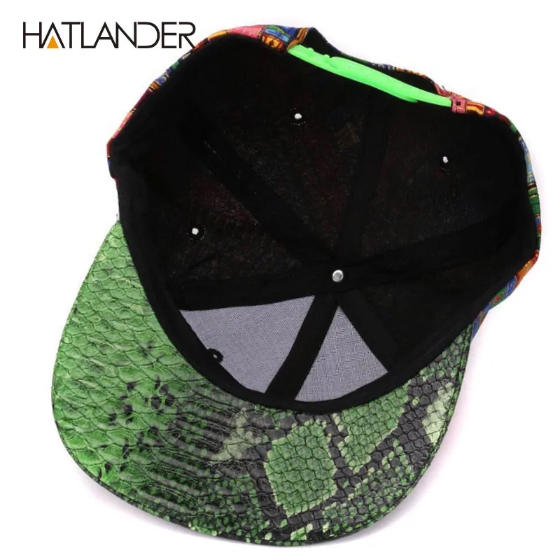 Snakeskin Brim Snapback Hat 7