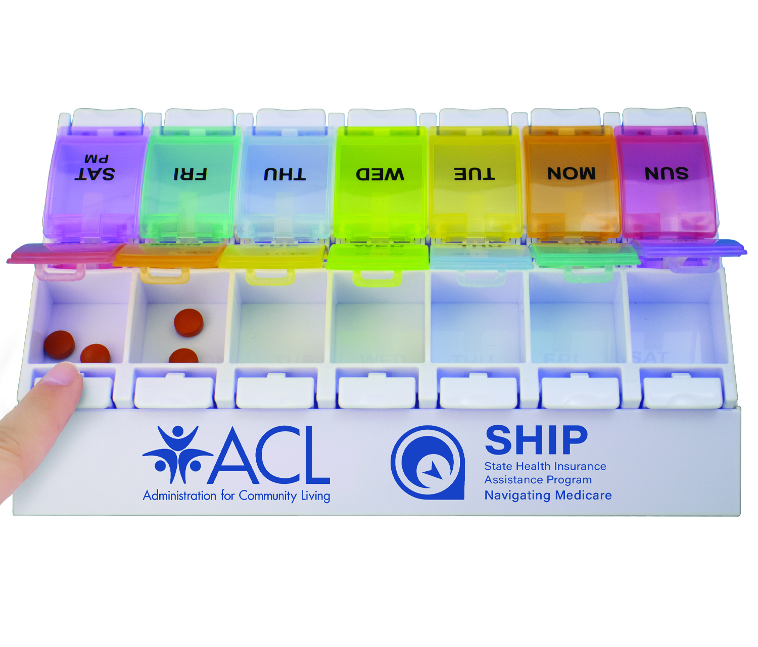 AM/PM Weekly Push Button Pill Tray 2