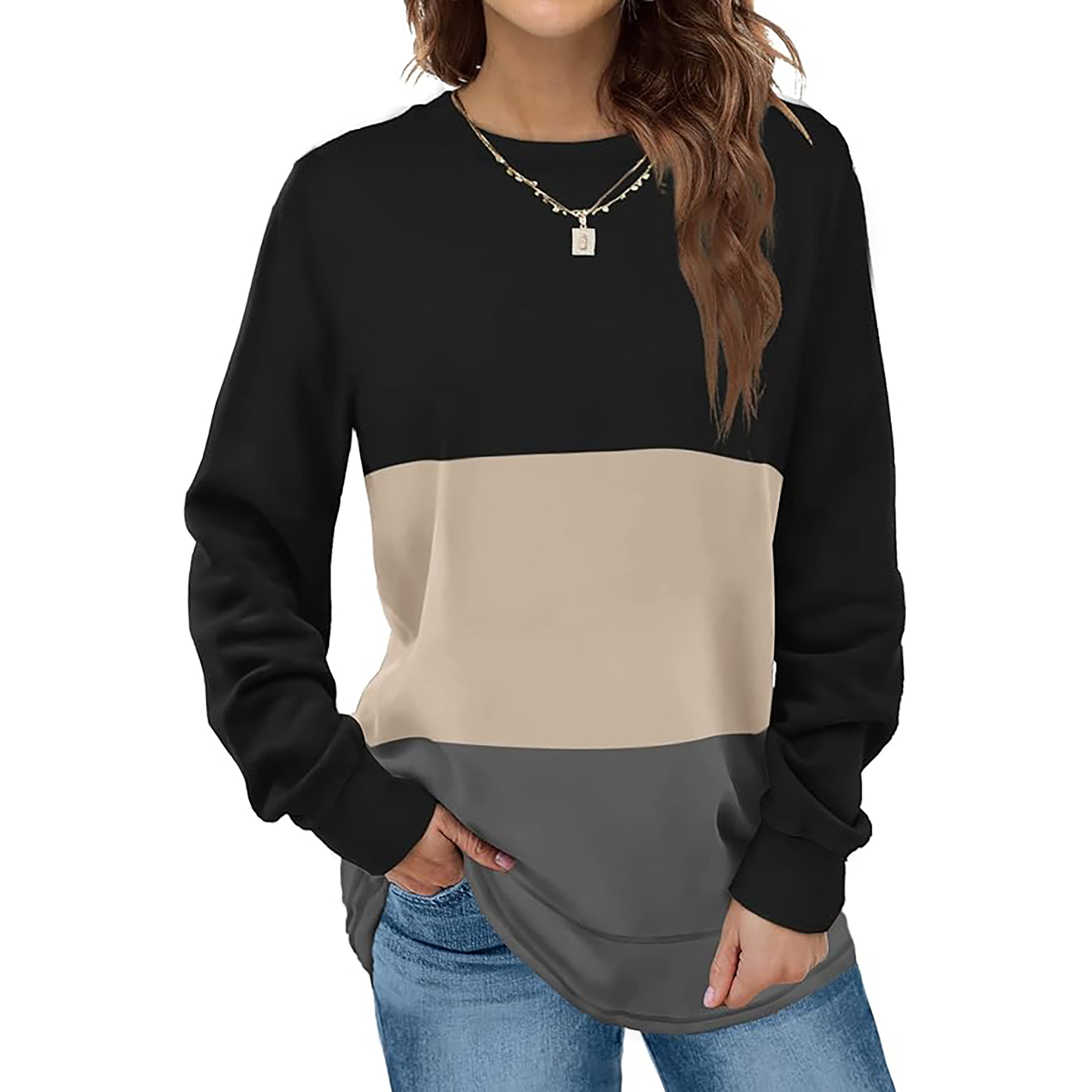 Women's Round Neck Long Sleeve Shirt 21