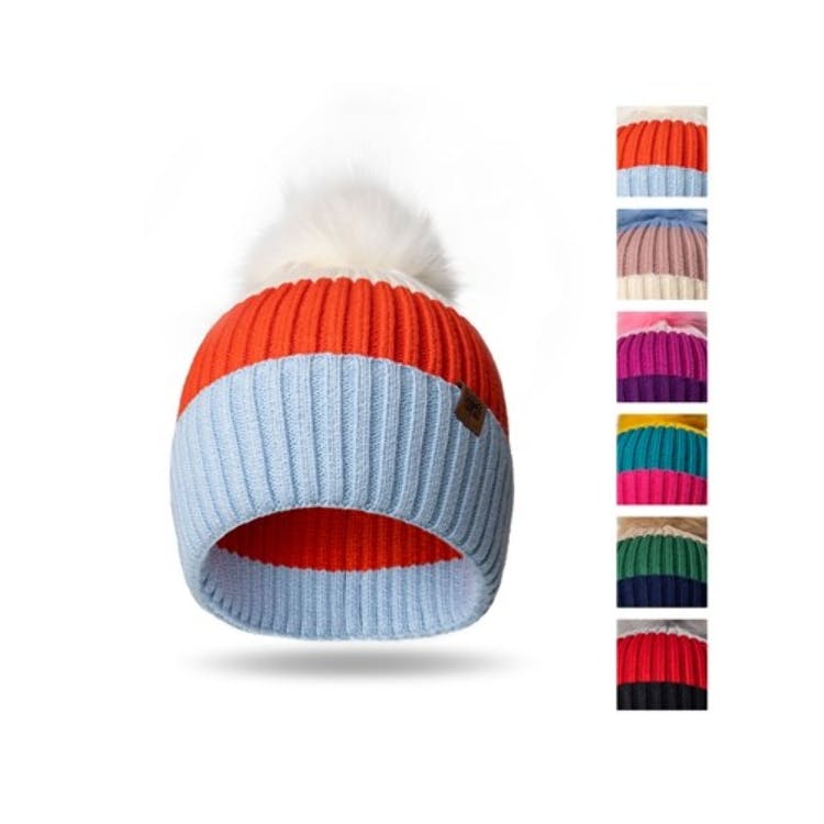 Kids' Pom Hats - 6 Color Combinations 2