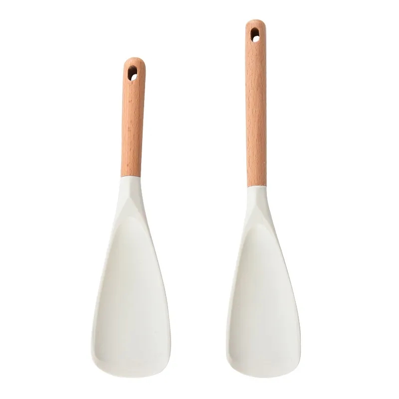 Silicone Cooking Spoon with Wooden Handle 5