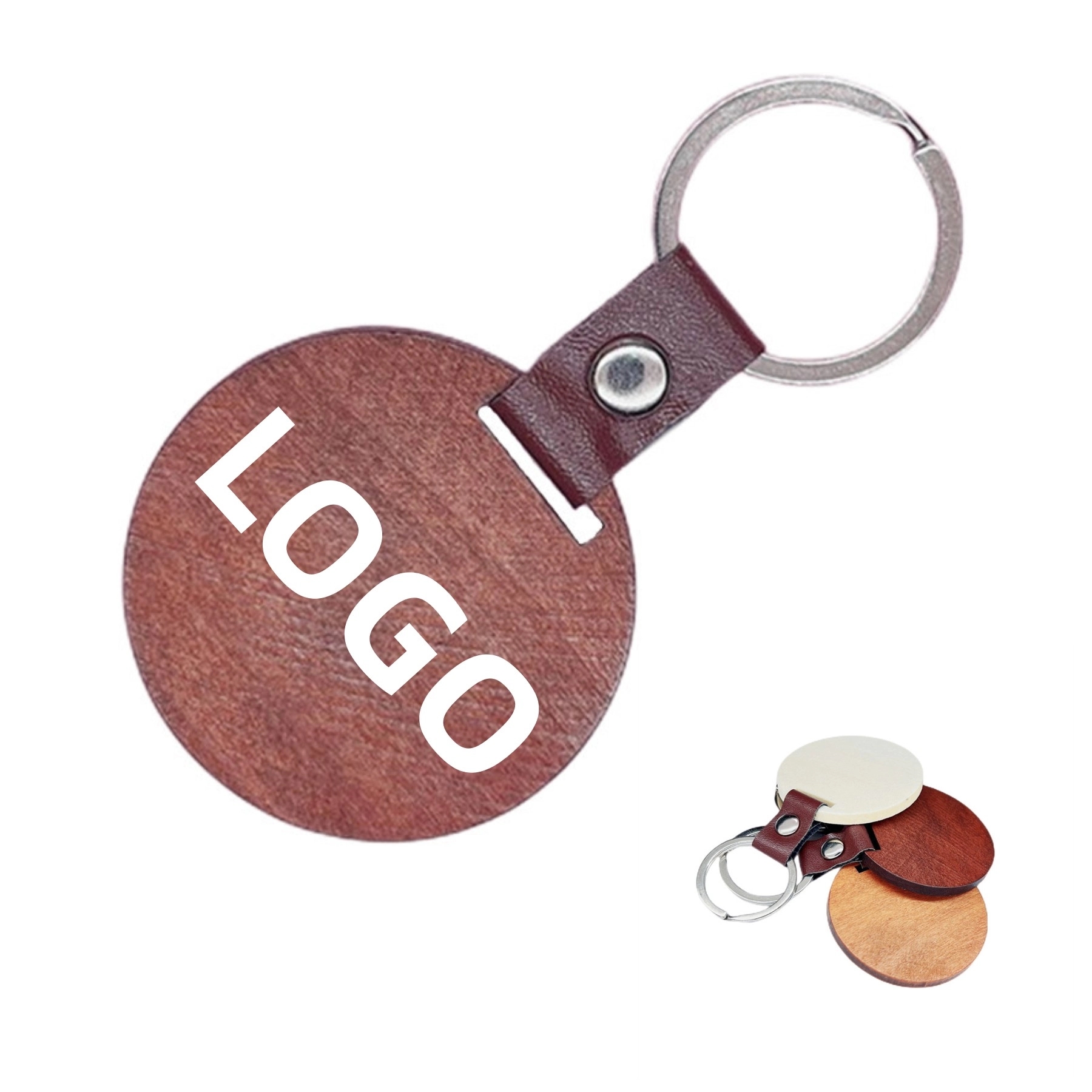 Round Wooden Keychain 2