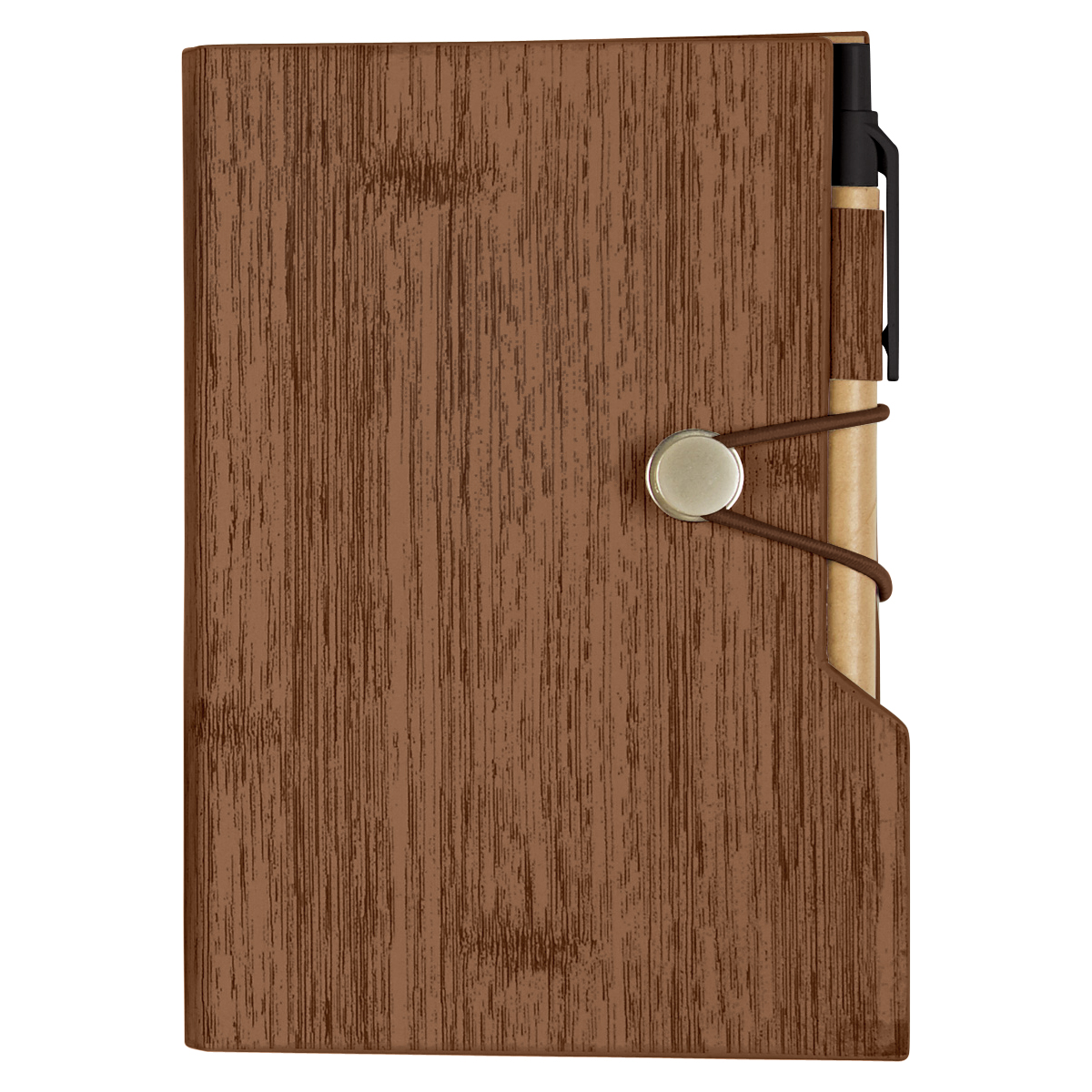 Woodgrain Look Notebook With Sticky Notes And Flags 6